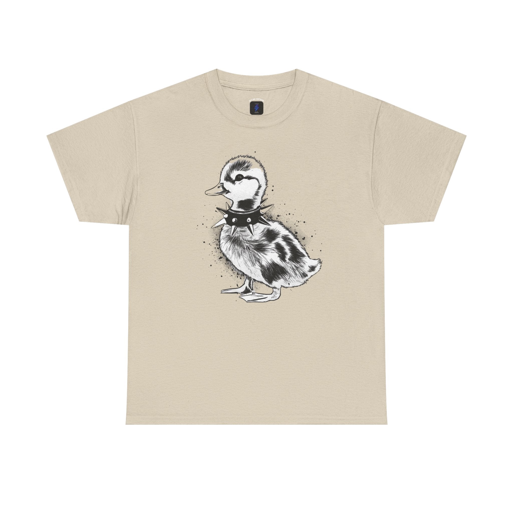 Punk Duckling Sketch T-Shirt — Black & White Watercolor 80s Punk Rock Duck Tee