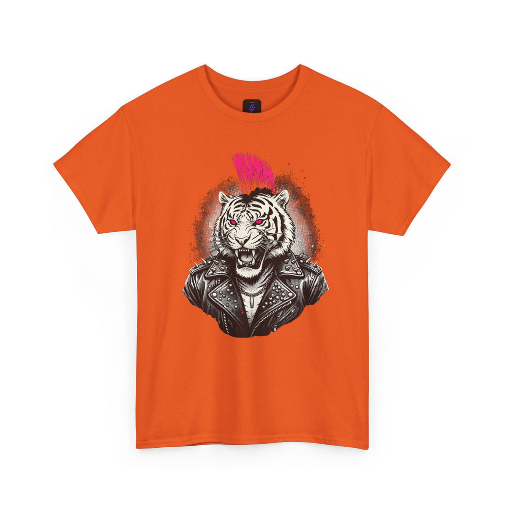 Punk Rock Tiger T-Shirt — Mohawk Tiger Graphic Tee 80's Fashion Rebel