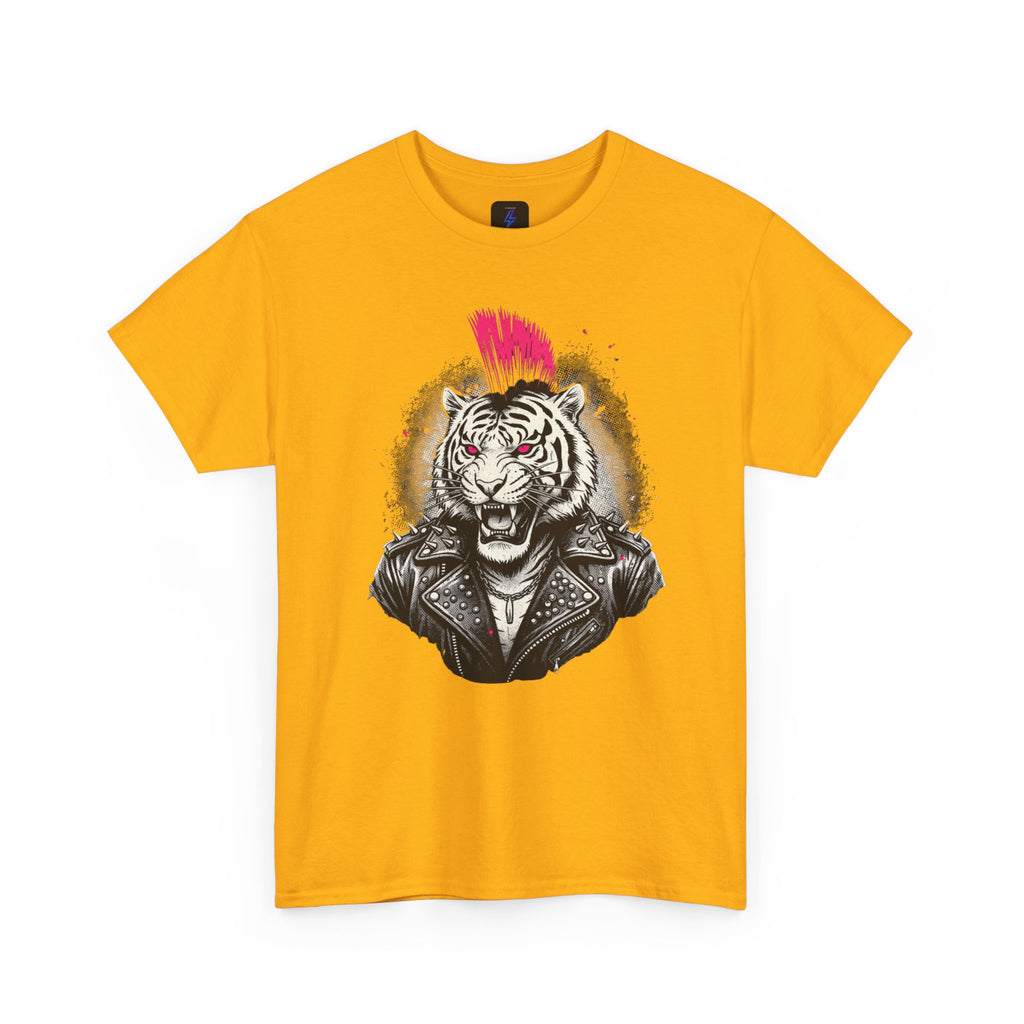 Punk Rock Tiger T-Shirt — Mohawk Tiger Graphic Tee 80's Fashion Rebel