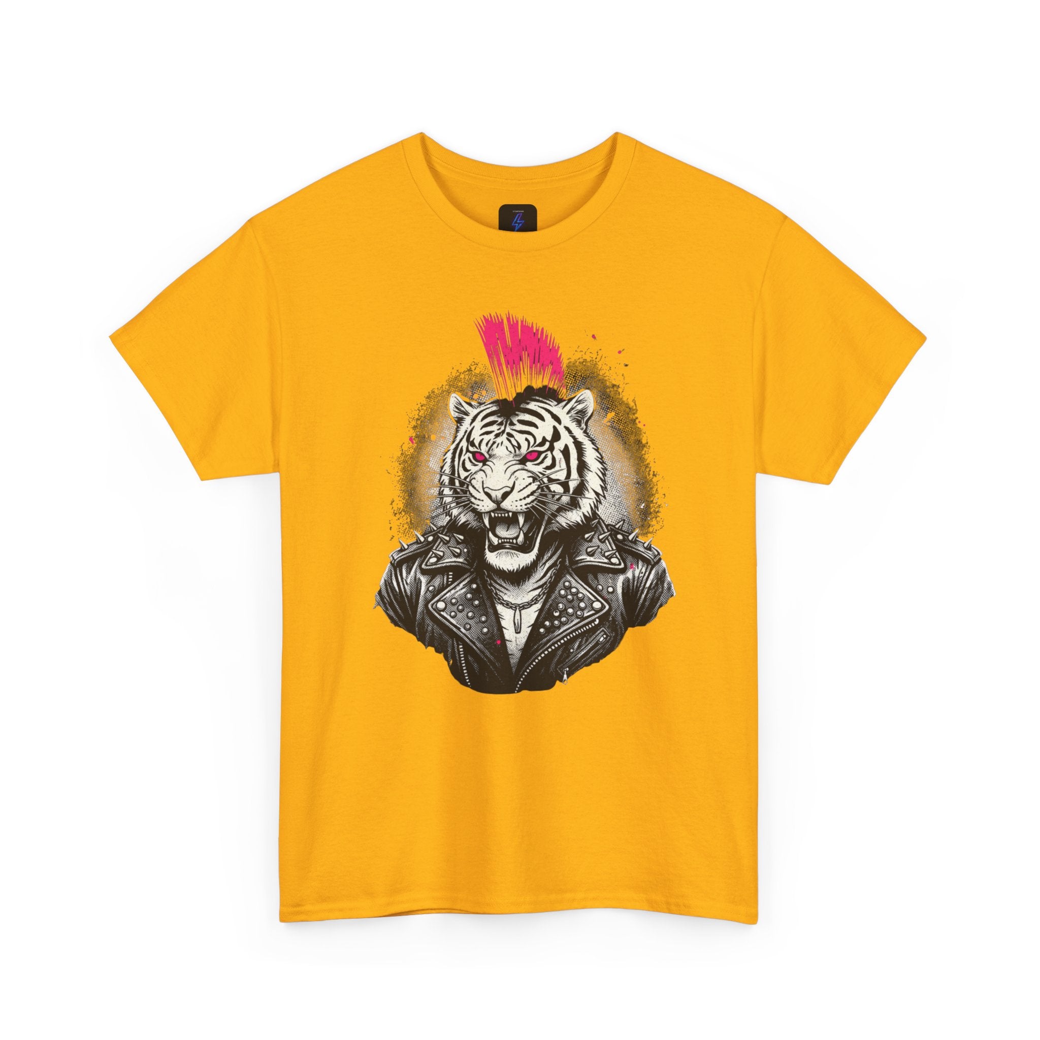 Punk Rock Tiger T-Shirt — Mohawk Tiger Graphic Tee 80's Fashion Rebel