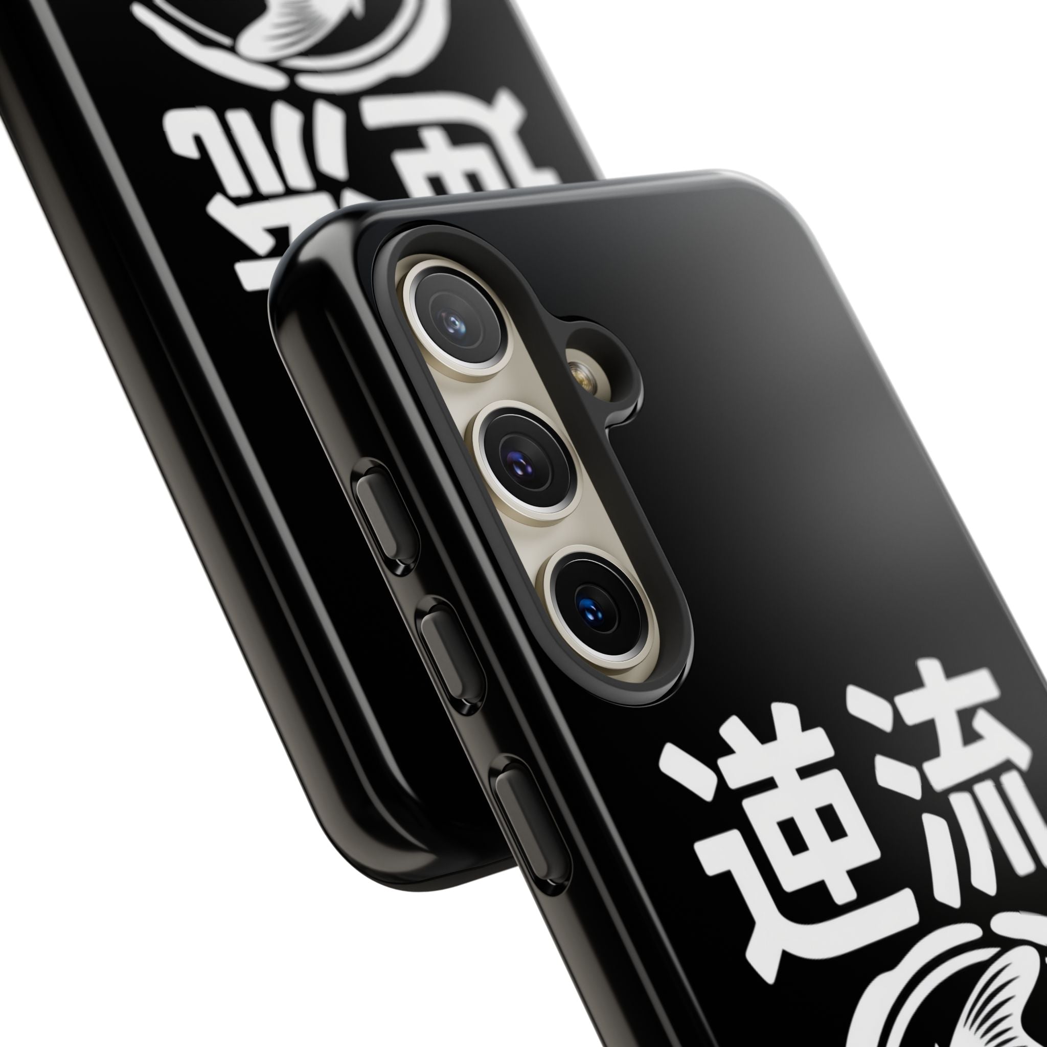 Koi '逆流' Tough Phone Case — Black Protective iPhone Cover - 80s Design