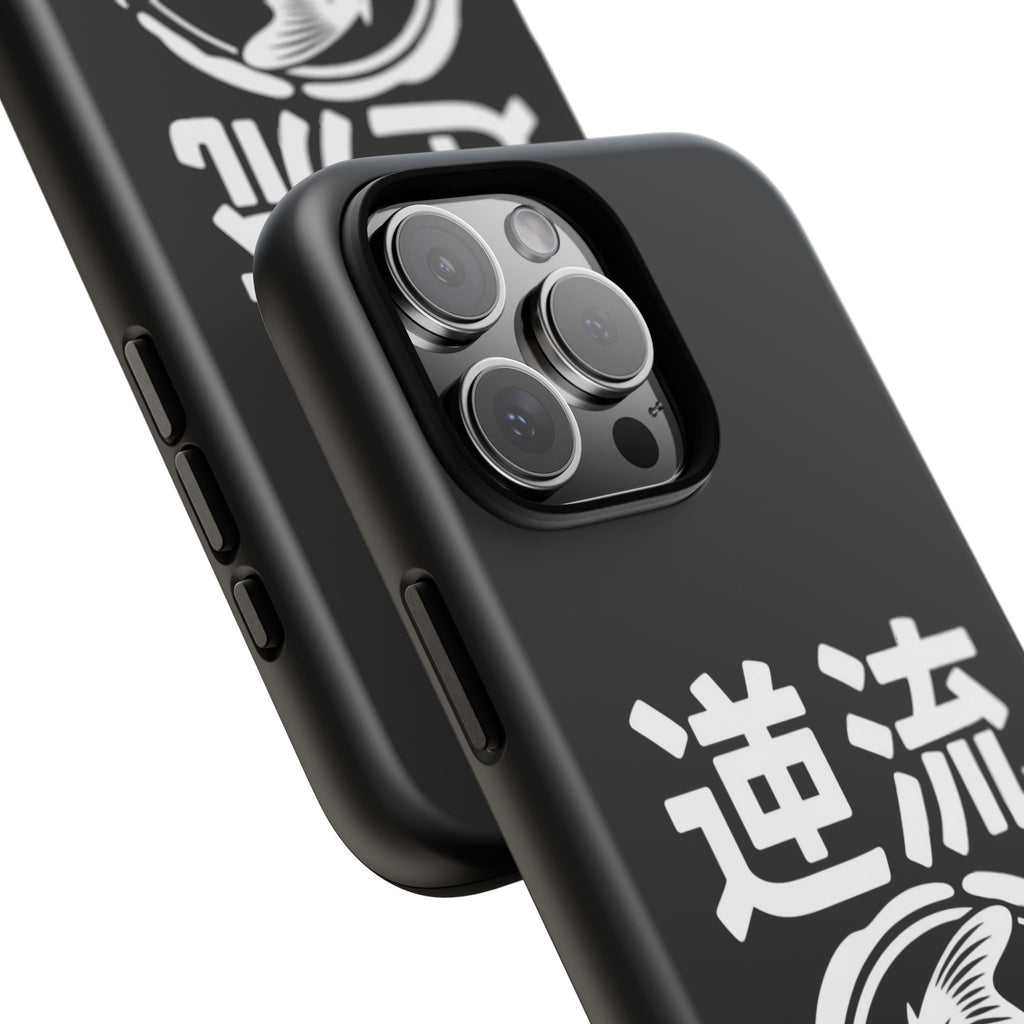 Koi '逆流' Tough Phone Case — Black Protective iPhone Cover - 80s Design