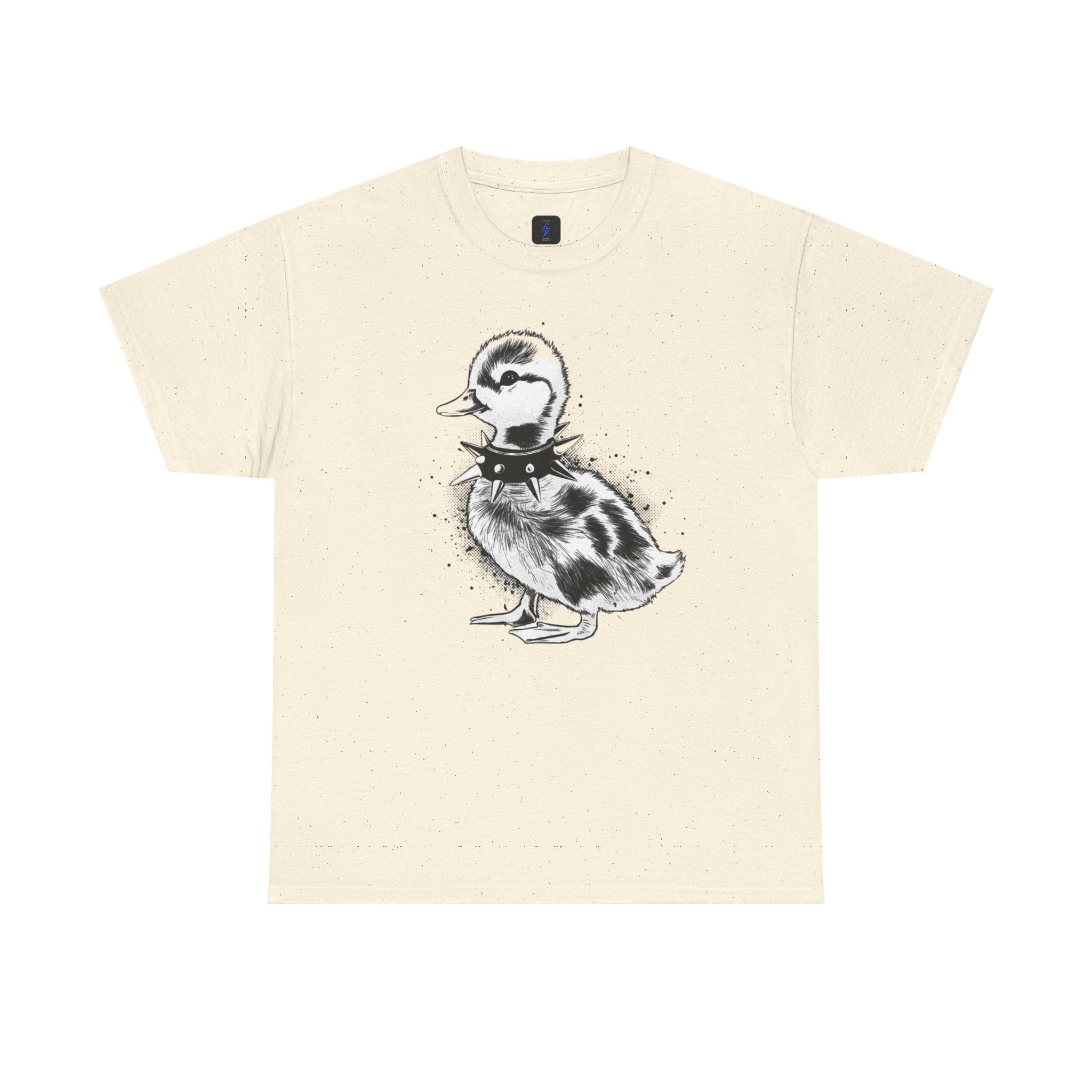 Punk Duckling Sketch T-Shirt — Black & White Watercolor 80s Punk Rock Duck Tee