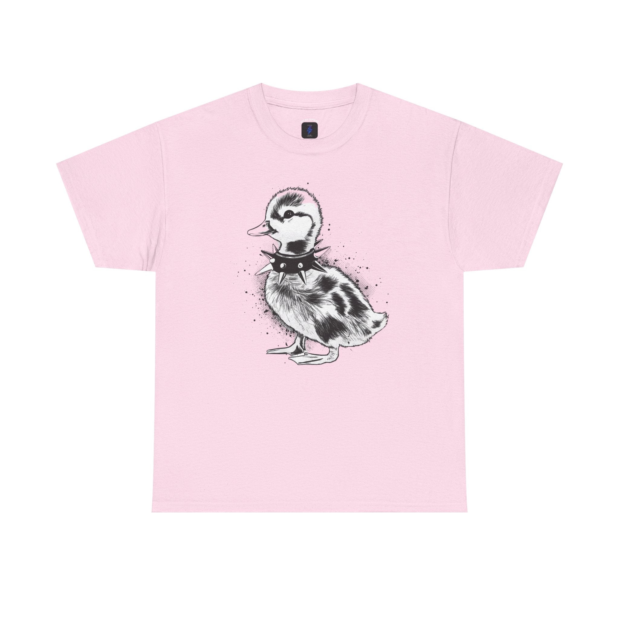 Punk Duckling Sketch T-Shirt — Black & White Watercolor 80s Punk Rock Duck Tee