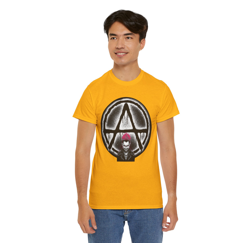 Anarchy Punk Graphic Tee — Red-Mohawk Rebel Shirt 80's Fashion
