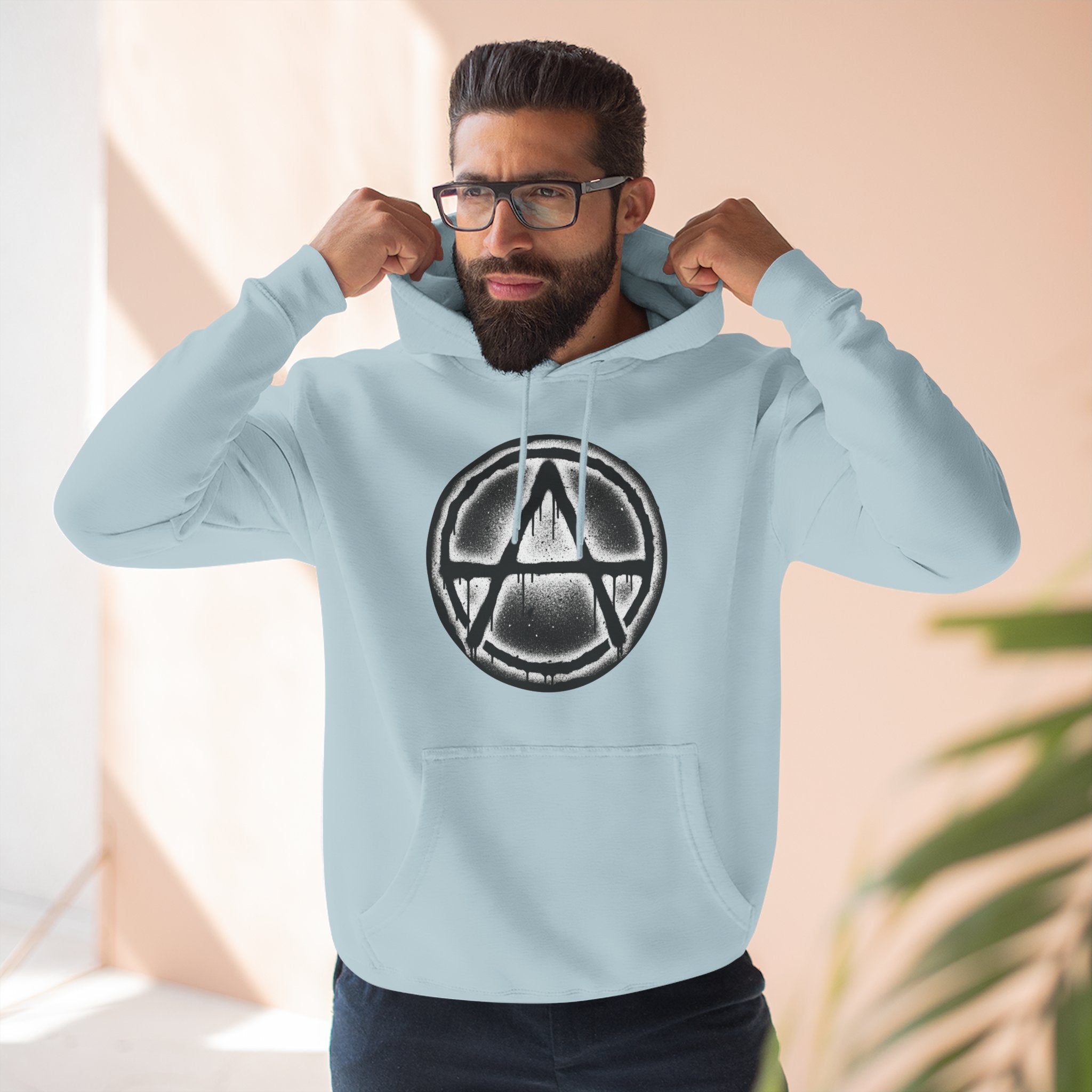 Anarchy Symbol Hoodie — Grunge Circle Anarchy Graphic Pullover 80's Fashion