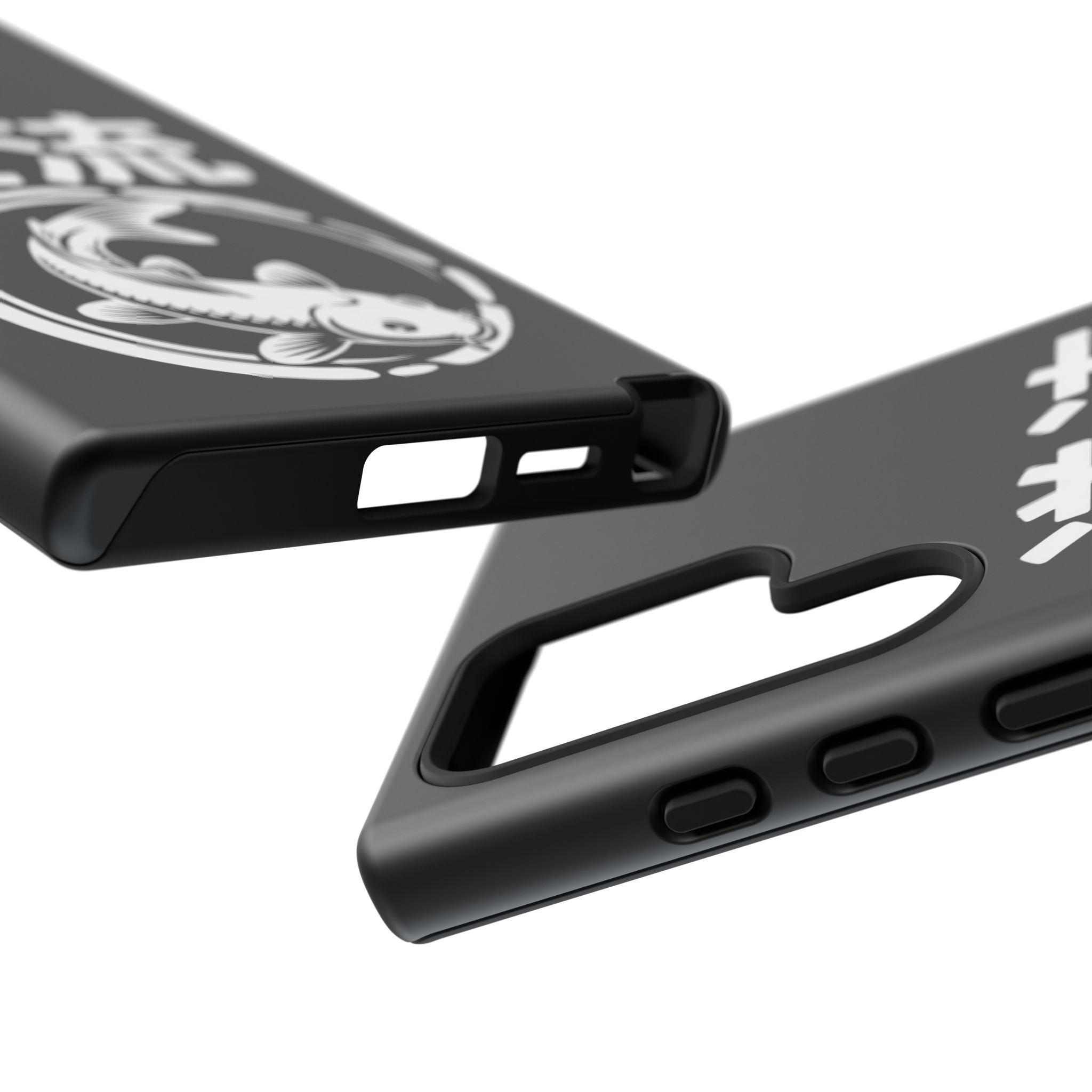 Koi '逆流' Tough Phone Case — Black Protective iPhone Cover - 80s Design