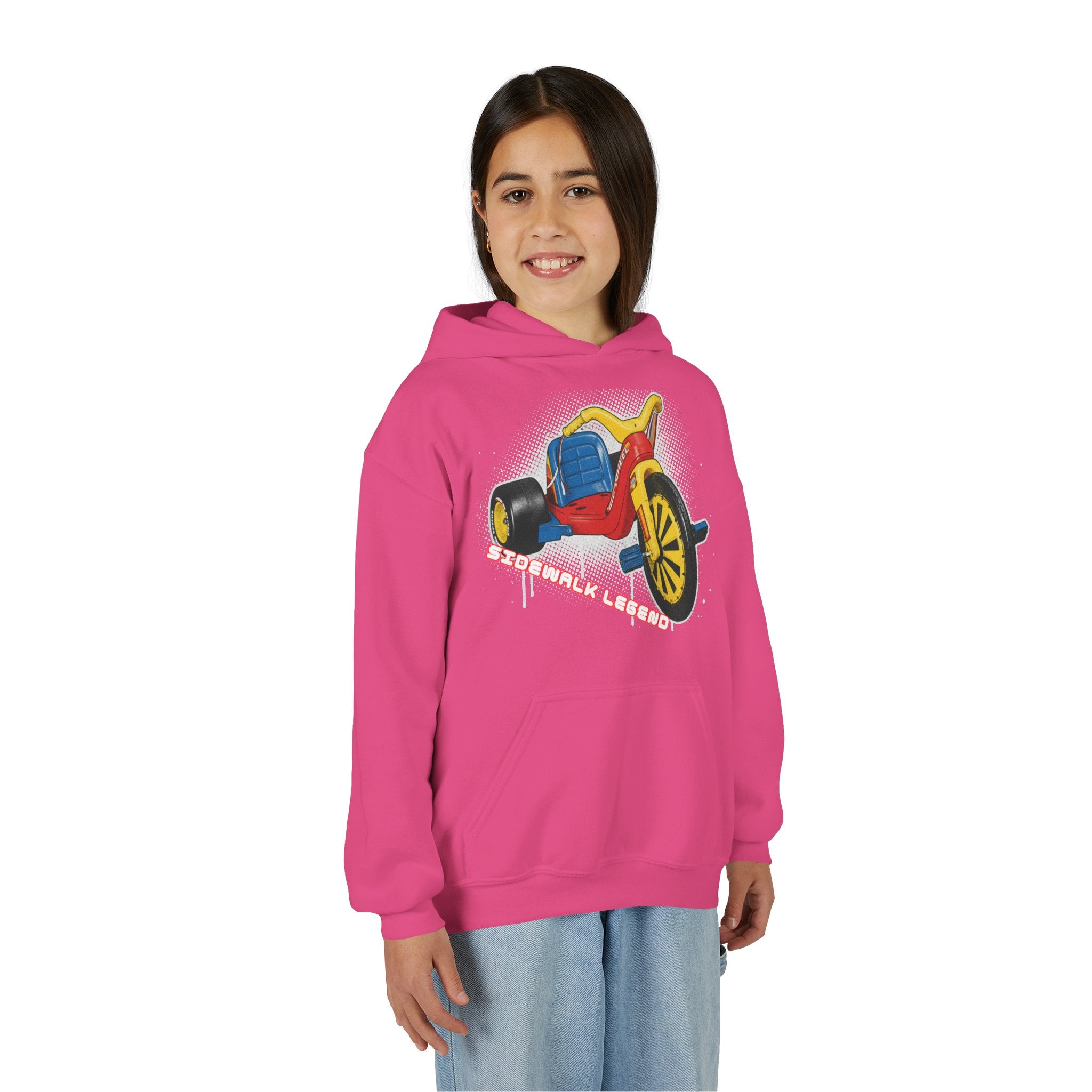 Kids Tricycle Graphic Hoodie — Retro Ride Design (Youth) 80s Fashion