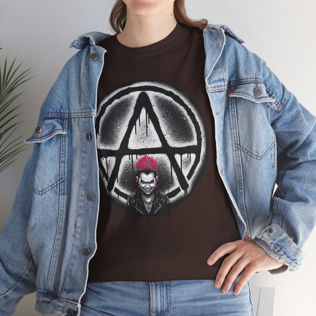 Anarchy Punk Graphic Tee — Red-Mohawk Rebel Shirt 80's Fashion
