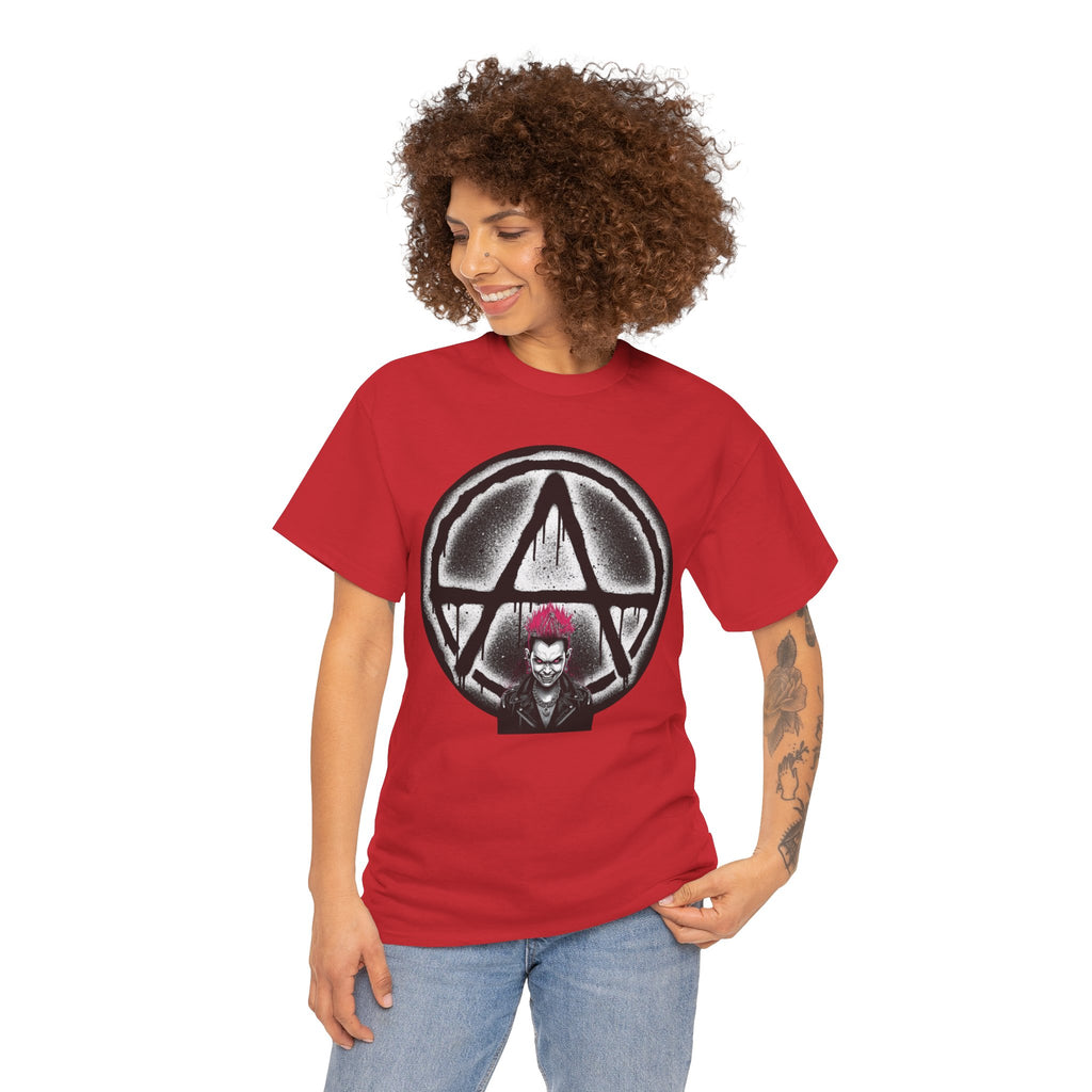 Anarchy Punk Graphic Tee — Red-Mohawk Rebel Shirt 80's Fashion