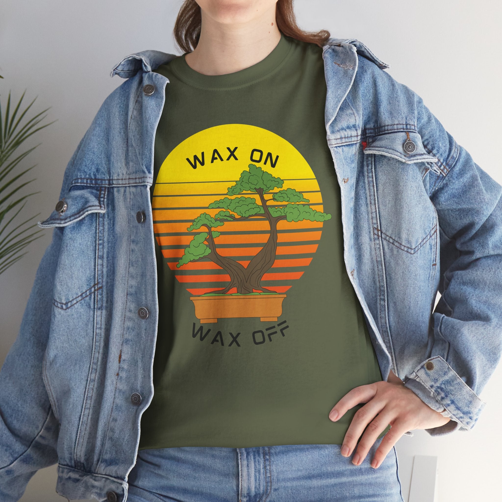 Wax On Wax Off Bonsai Tee — Retro Sunset Martial Arts T‑Shirt K-Kid Retro 80's