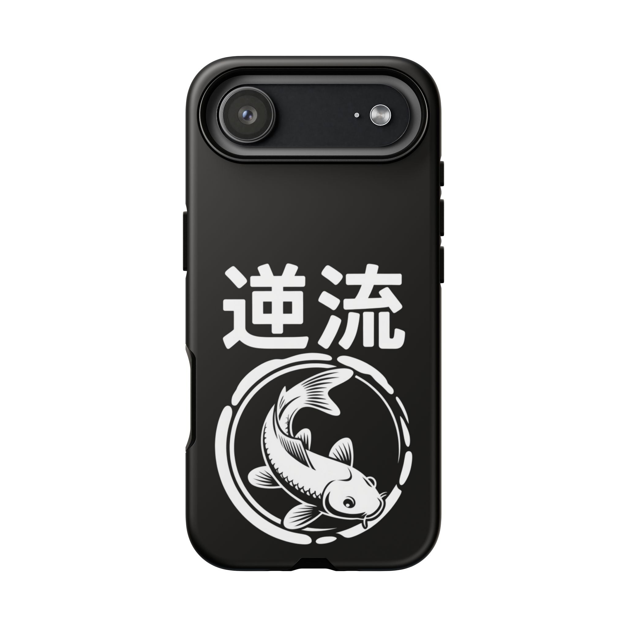 Koi '逆流' Tough Phone Case — Black Protective iPhone Cover - 80s Design