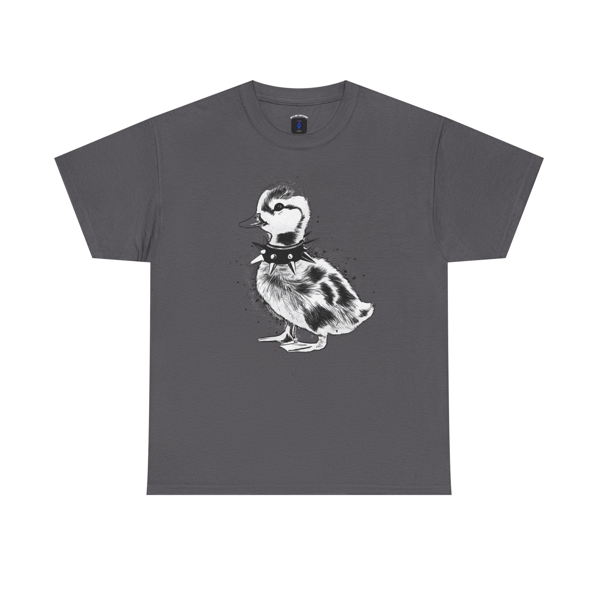 Punk Duckling Sketch T-Shirt — Black & White Watercolor 80s Punk Rock Duck Tee