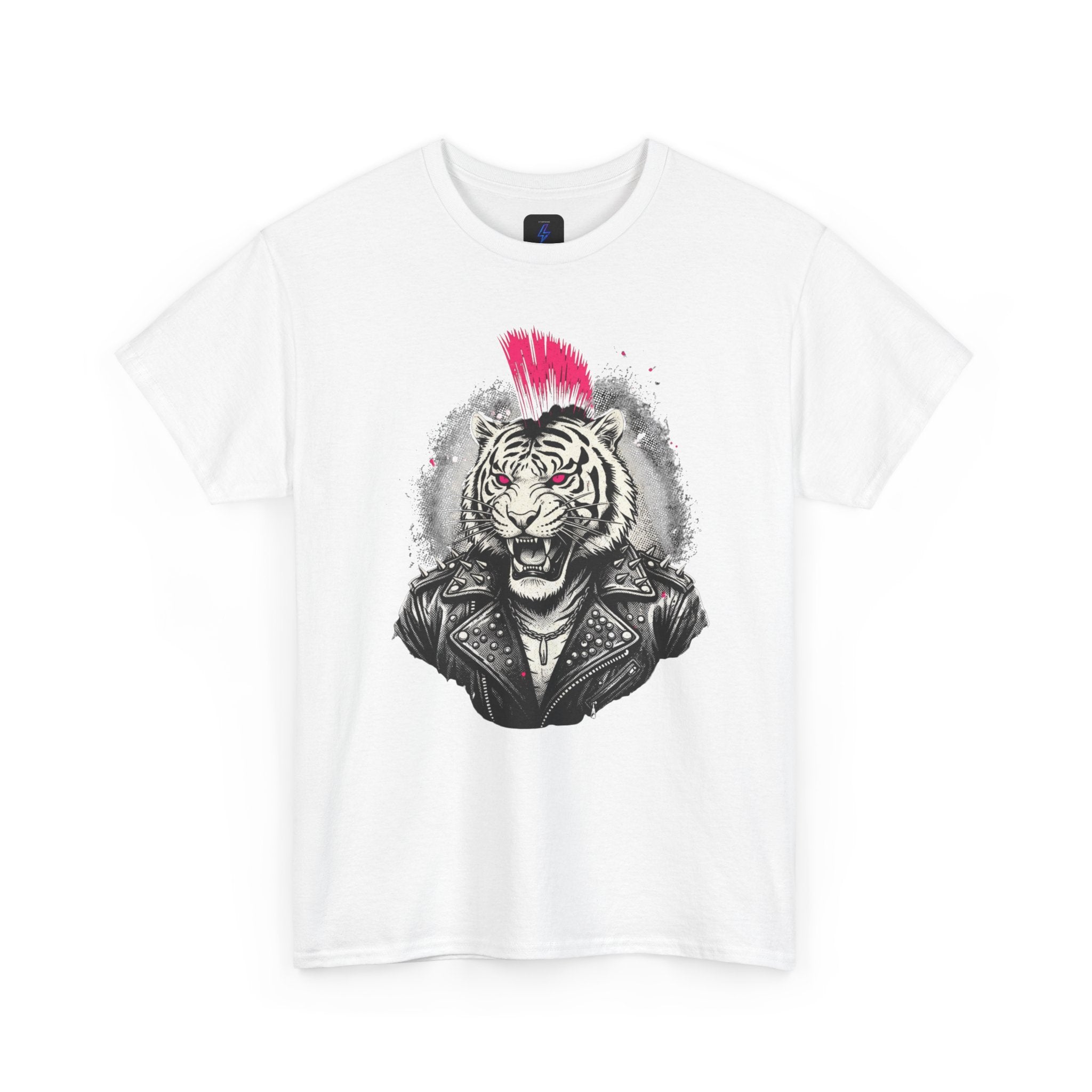Punk Rock Tiger T-Shirt — Mohawk Tiger Graphic Tee 80's Fashion Rebel