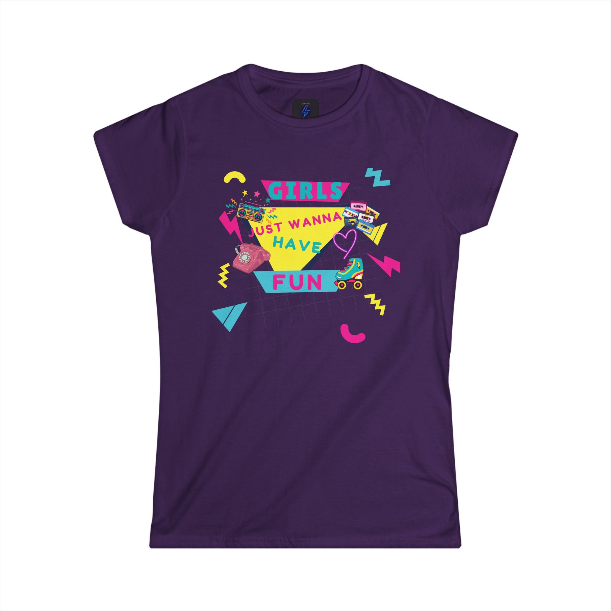Girls Just Wanna Have Fun Graphic Tee — 80s Retro Women’s T-Shirt
