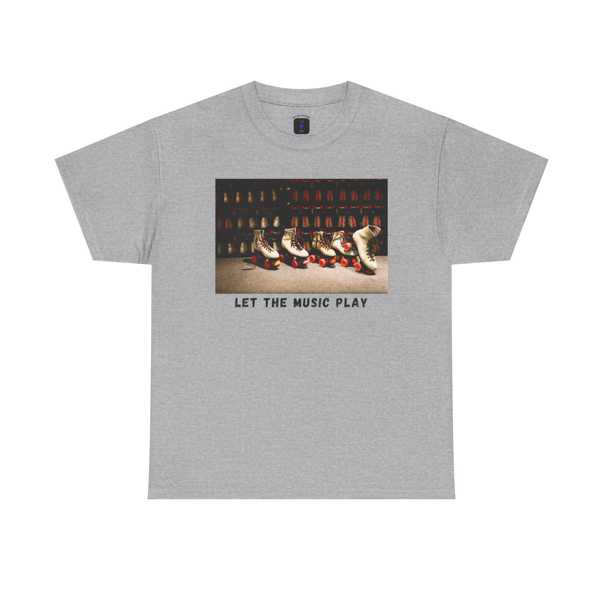 Let The Music Play Tee — Retro Roller Skates Graphic T‑Shirt