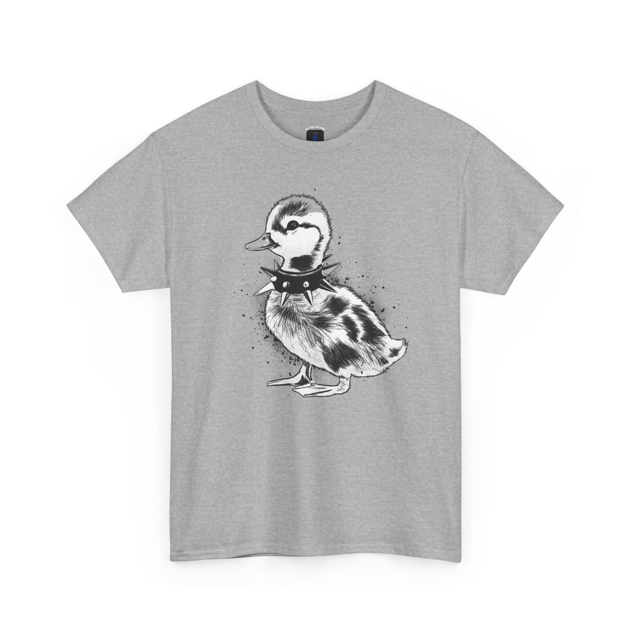 Punk Duckling Sketch T-Shirt — Black & White Watercolor 80s Punk Rock Duck Tee
