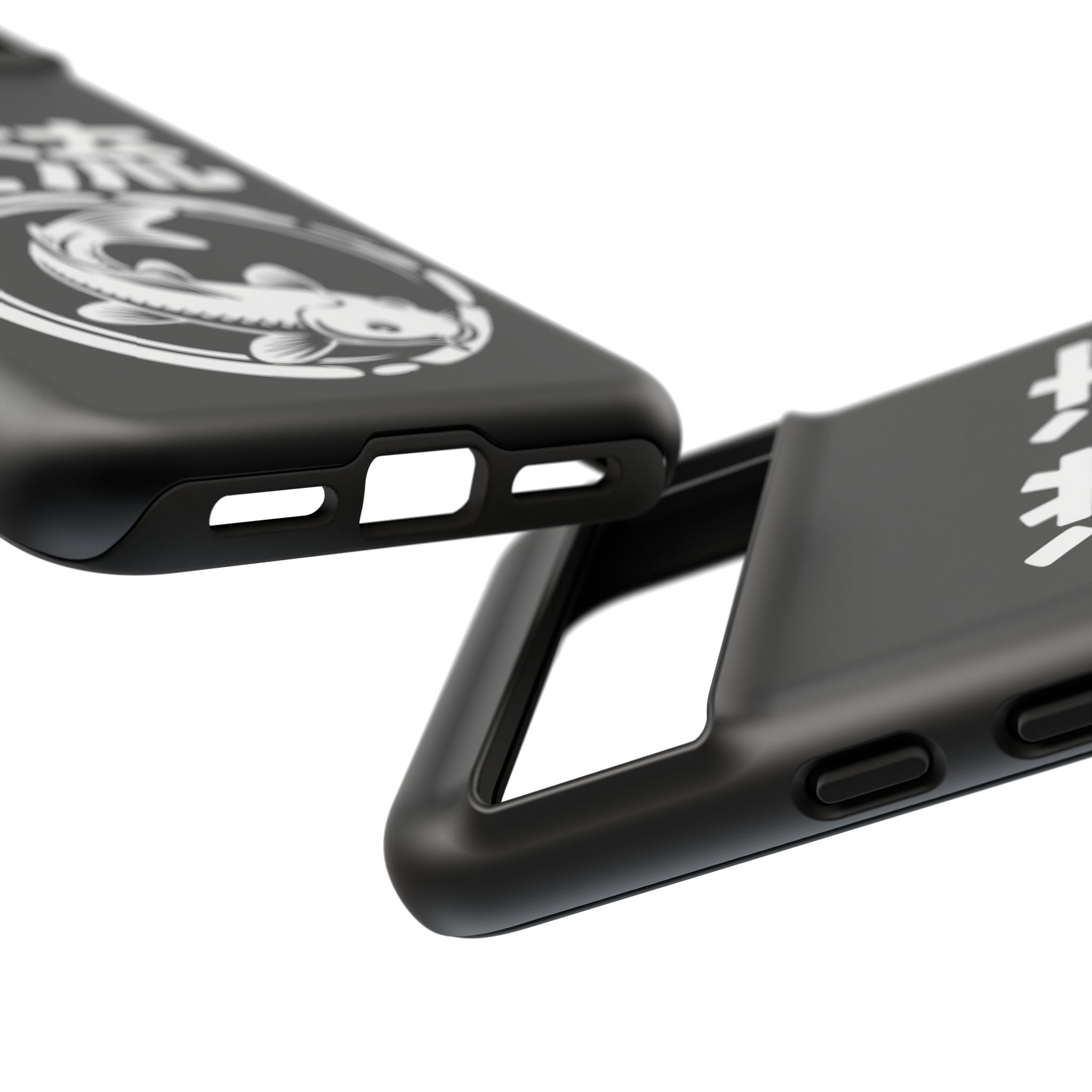 Koi '逆流' Tough Phone Case — Black Protective iPhone Cover - 80s Design