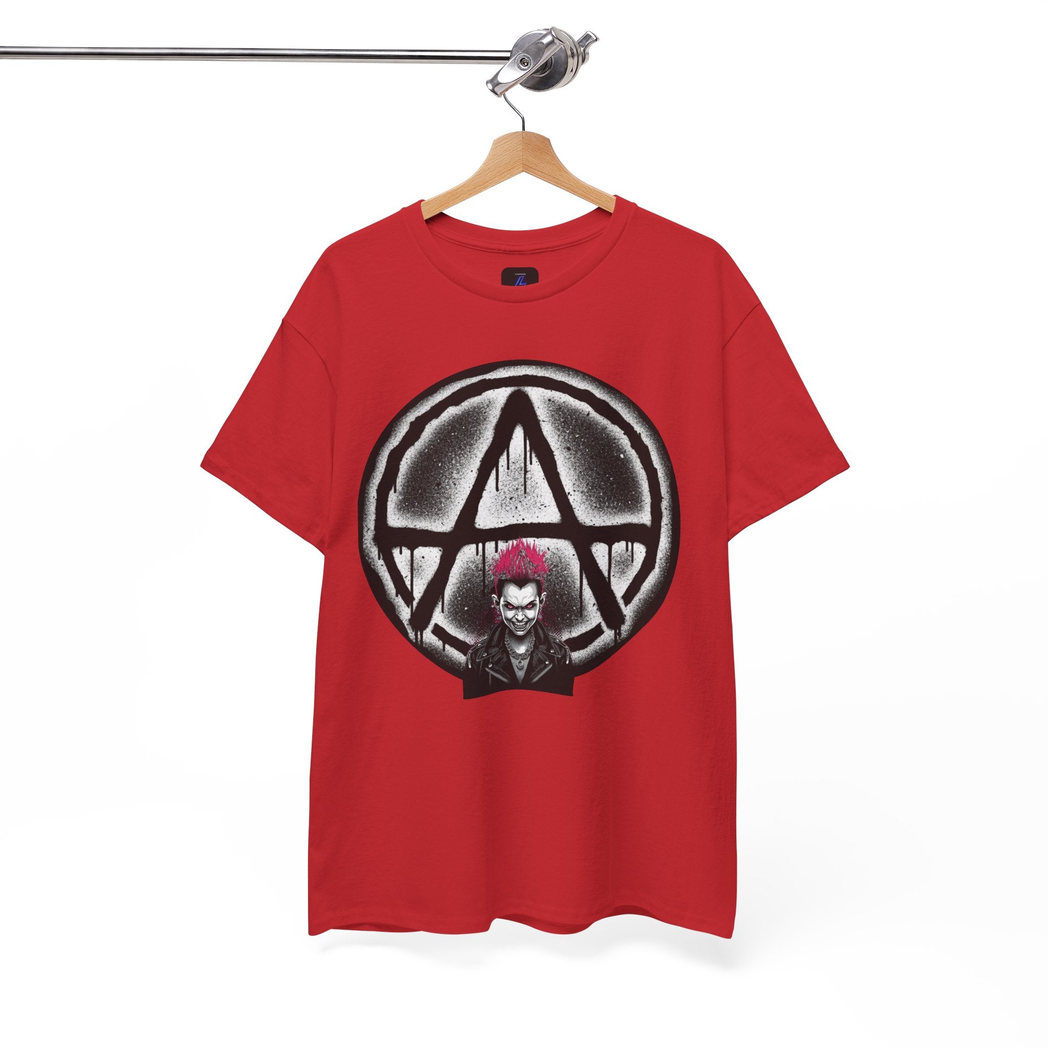 Anarchy Punk Graphic Tee — Red-Mohawk Rebel Shirt 80's Fashion
