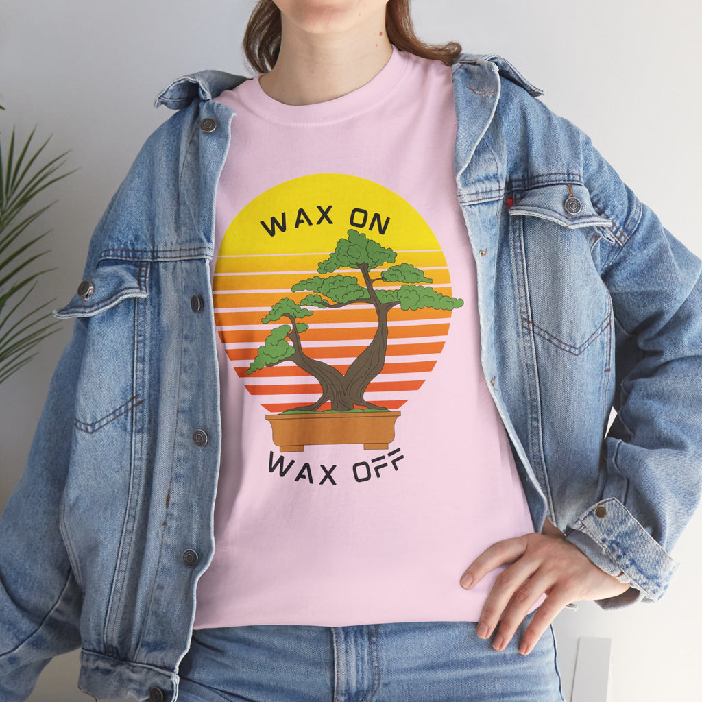 Wax On Wax Off Bonsai Tee — Retro Sunset Martial Arts T‑Shirt K-Kid Retro 80's