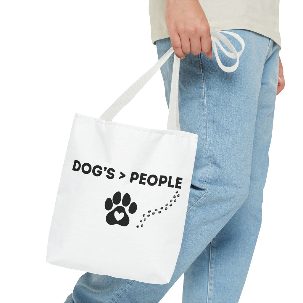 DOG'S > PEOPLE Tote Bag | Dog Paw Heart Design