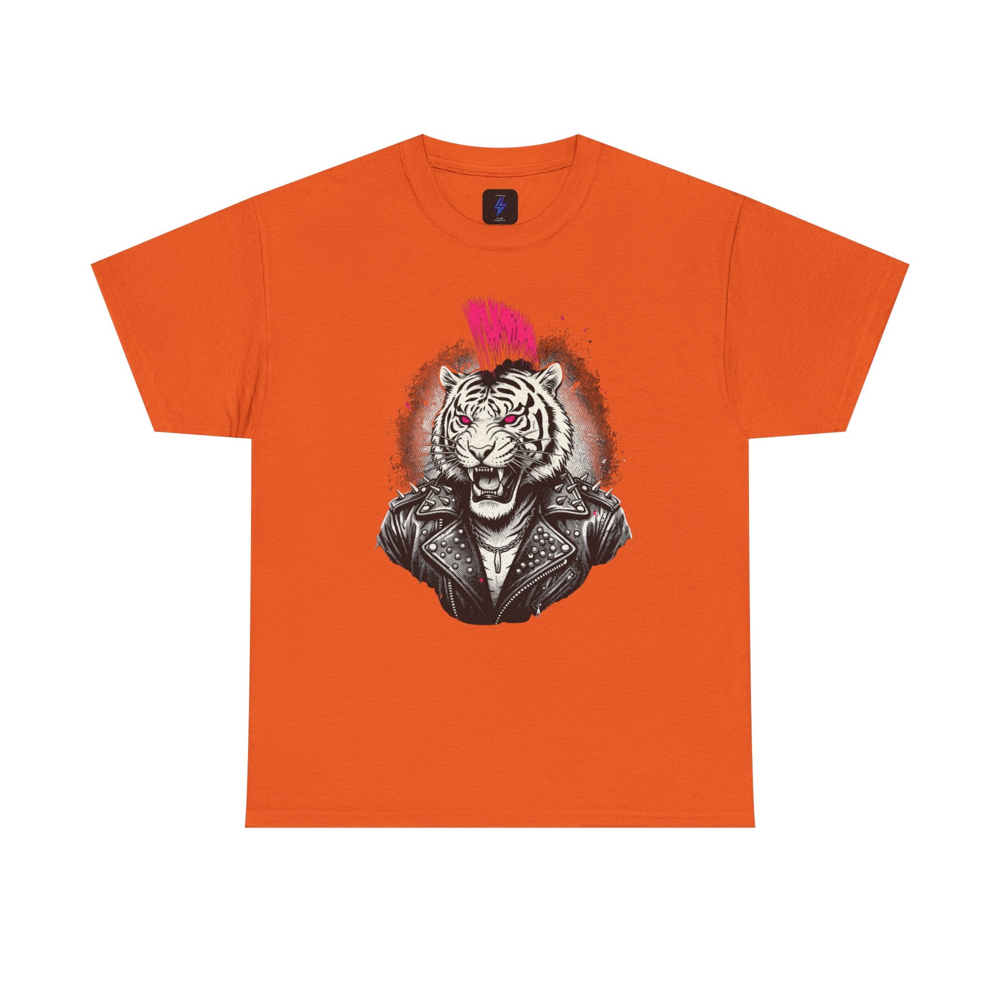 Punk Rock Tiger T-Shirt — Mohawk Tiger Graphic Tee 80's Fashion Rebel