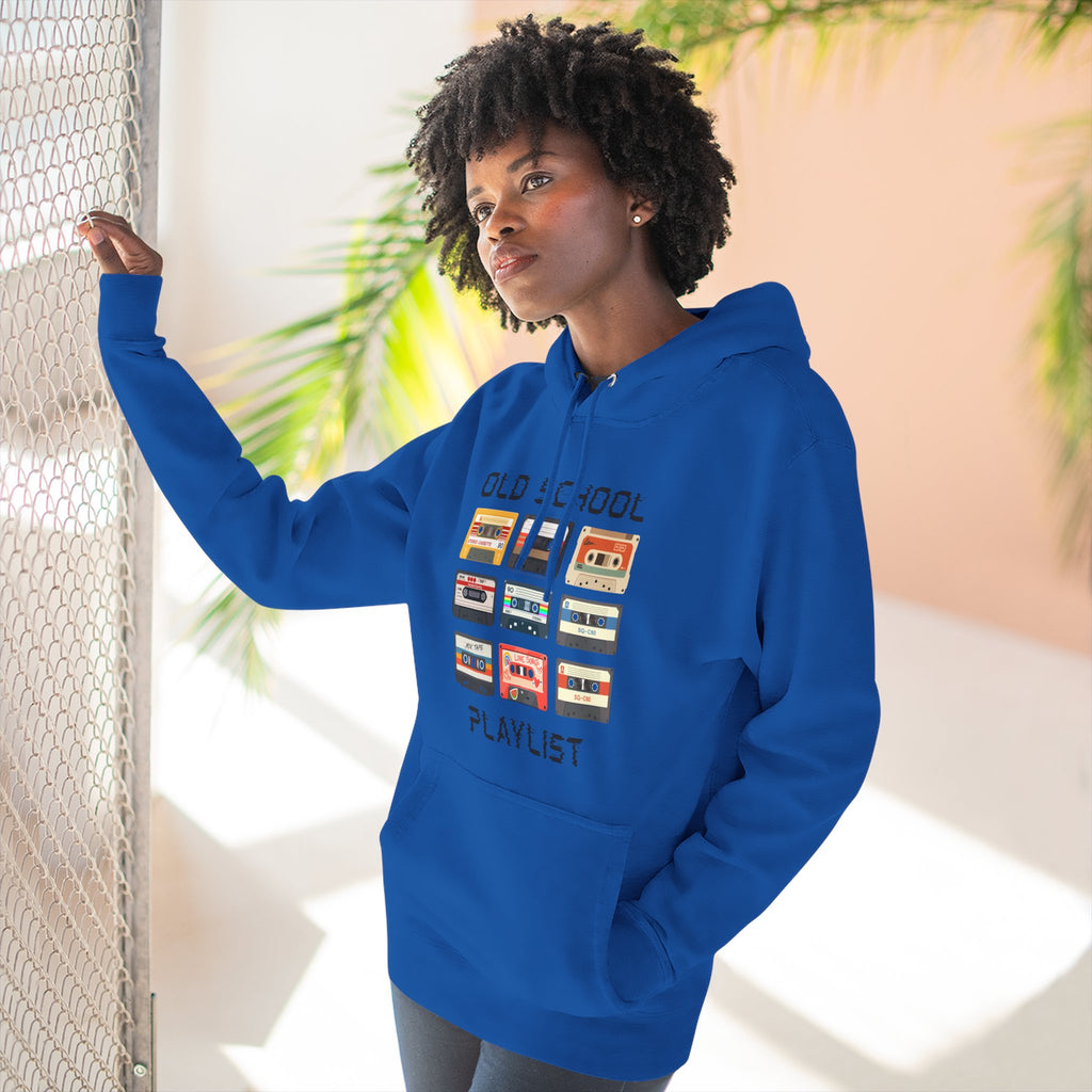 Old School Playlist Hoodie — Retro 80s Cassette Tape Graphic Pullover