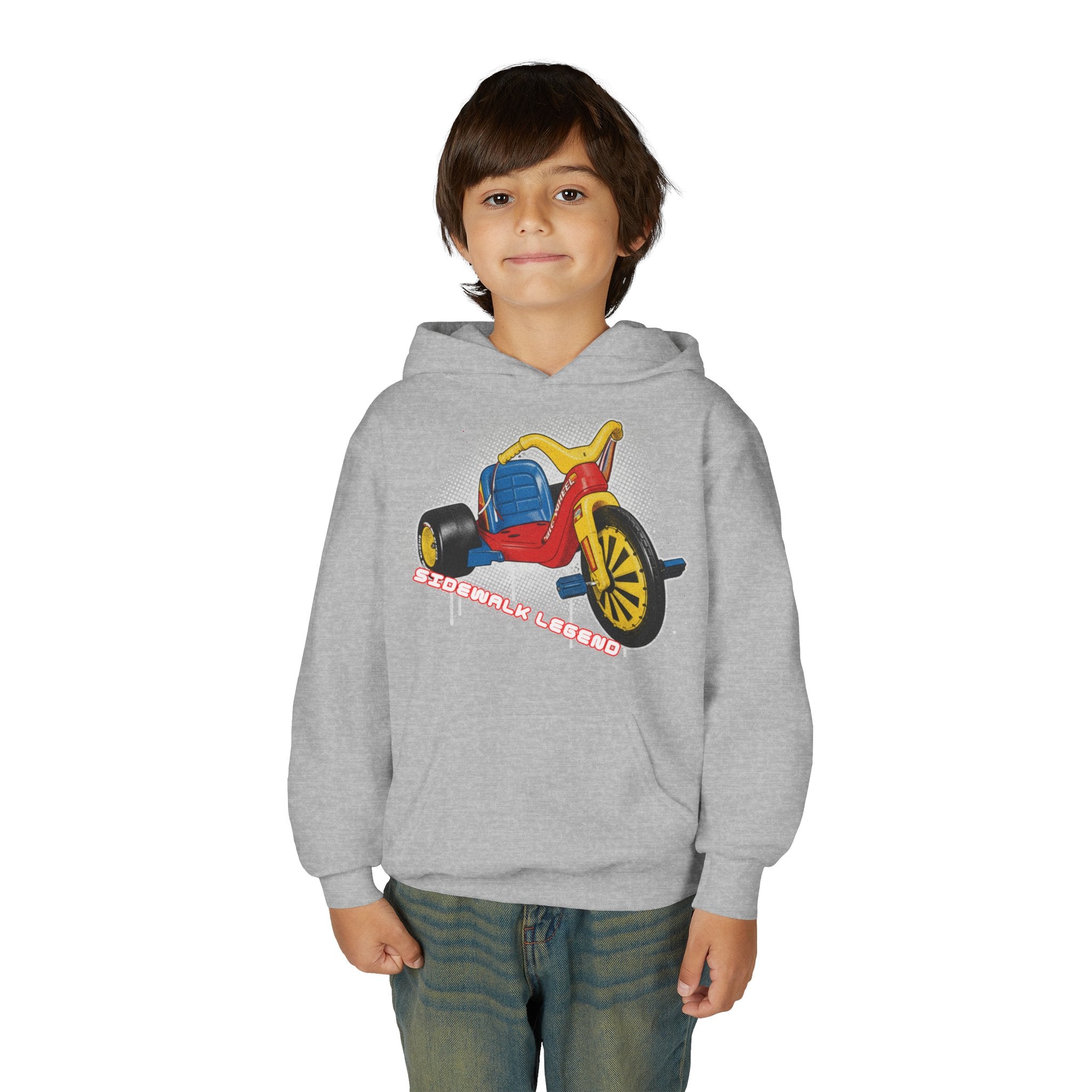 Kids Tricycle Graphic Hoodie — Retro Ride Design (Youth) 80s Fashion