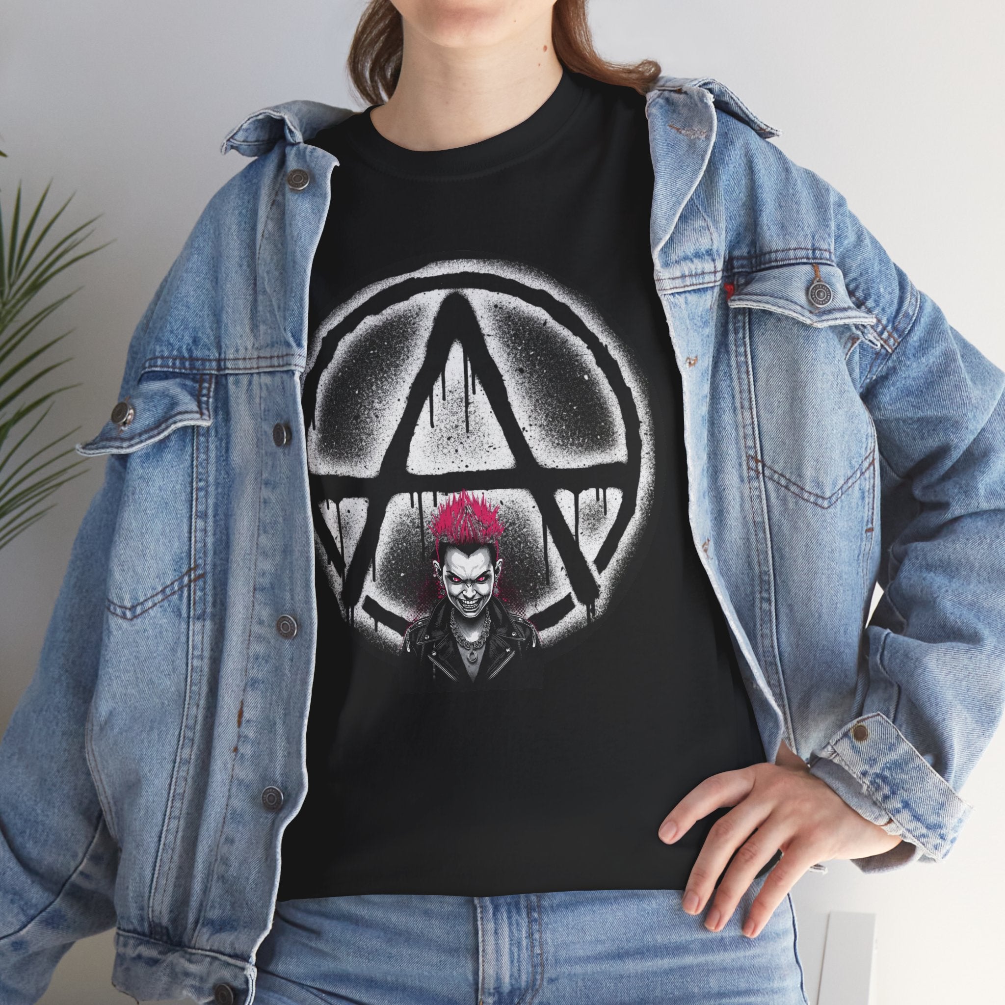 Anarchy Punk Graphic Tee — Red-Mohawk Rebel Shirt 80's Fashion