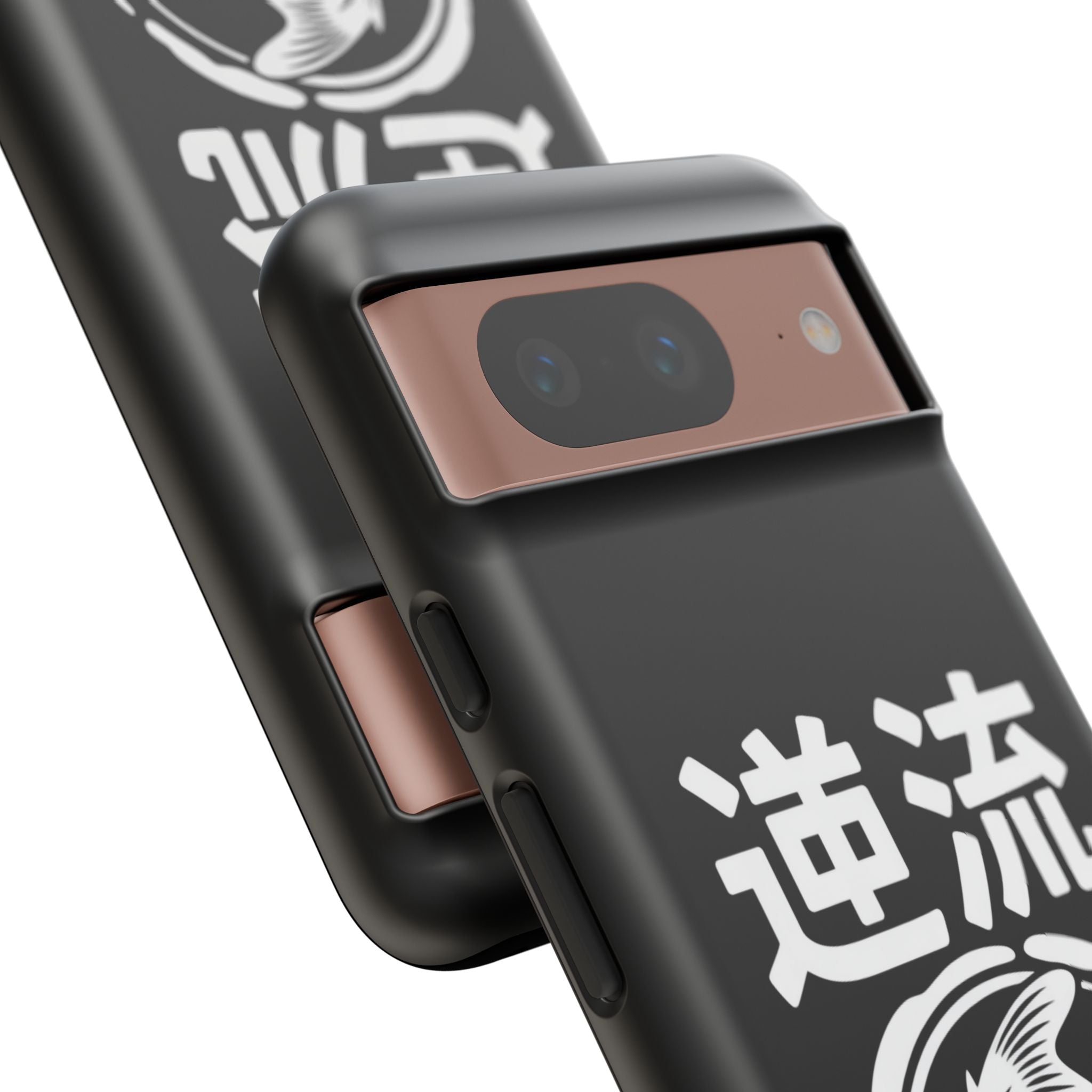 Koi '逆流' Tough Phone Case — Black Protective iPhone Cover - 80s Design