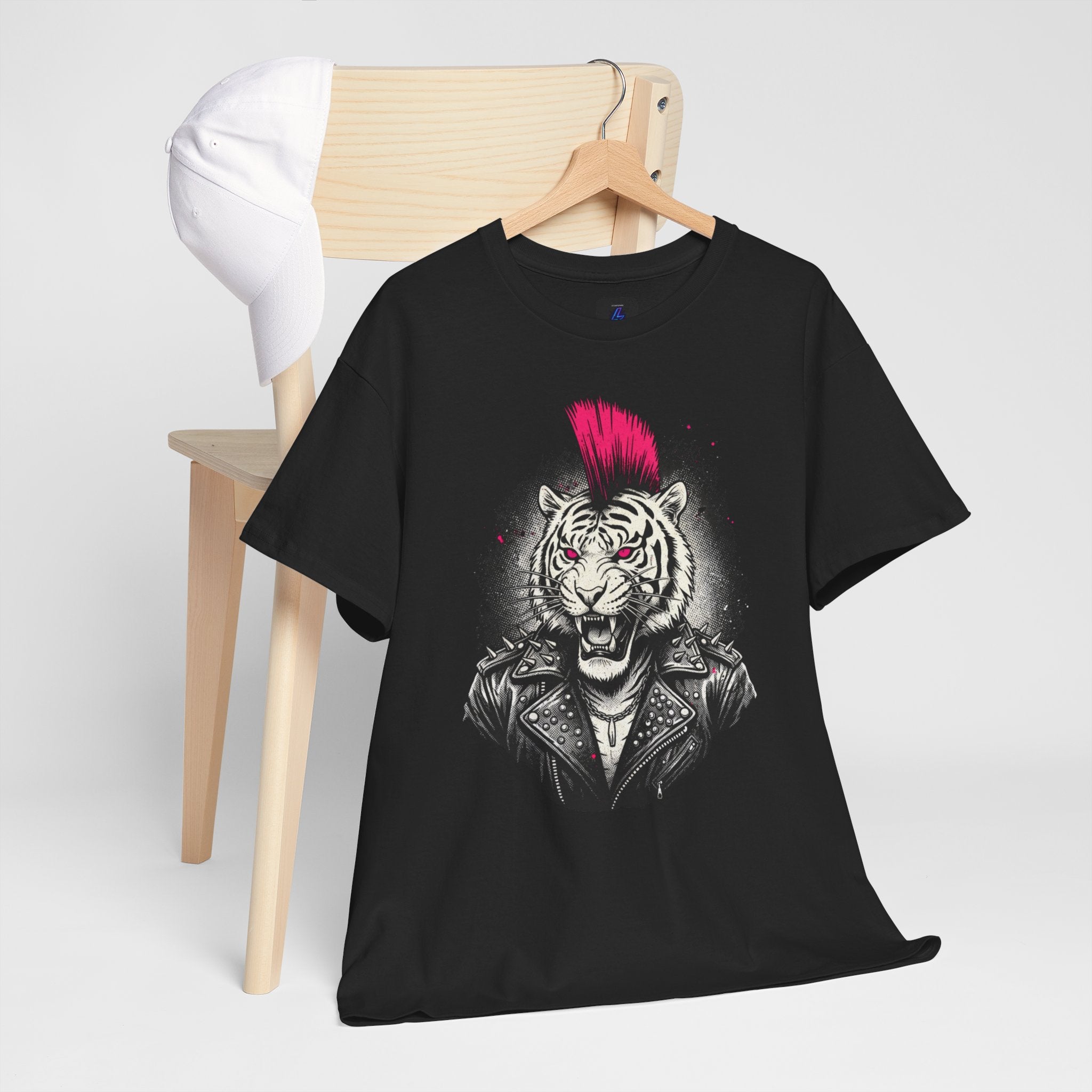 Punk Rock Tiger T-Shirt — Mohawk Tiger Graphic Tee 80's Fashion Rebel