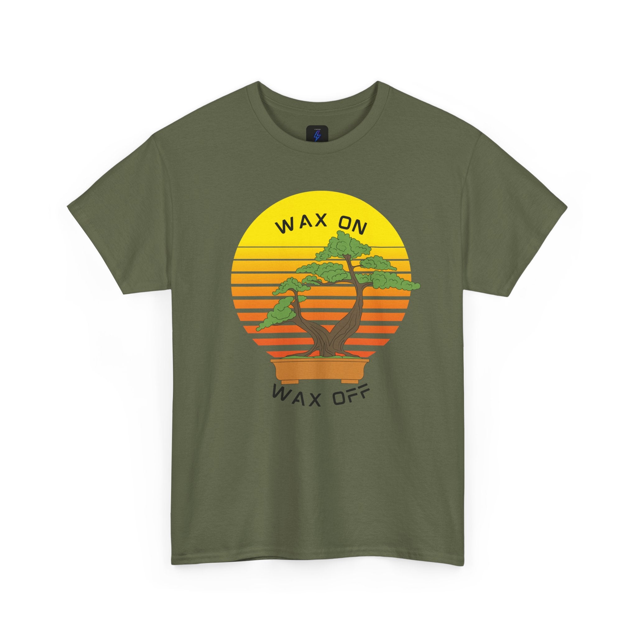 Wax On Wax Off Bonsai Tee — Retro Sunset Martial Arts T‑Shirt K-Kid Retro 80's