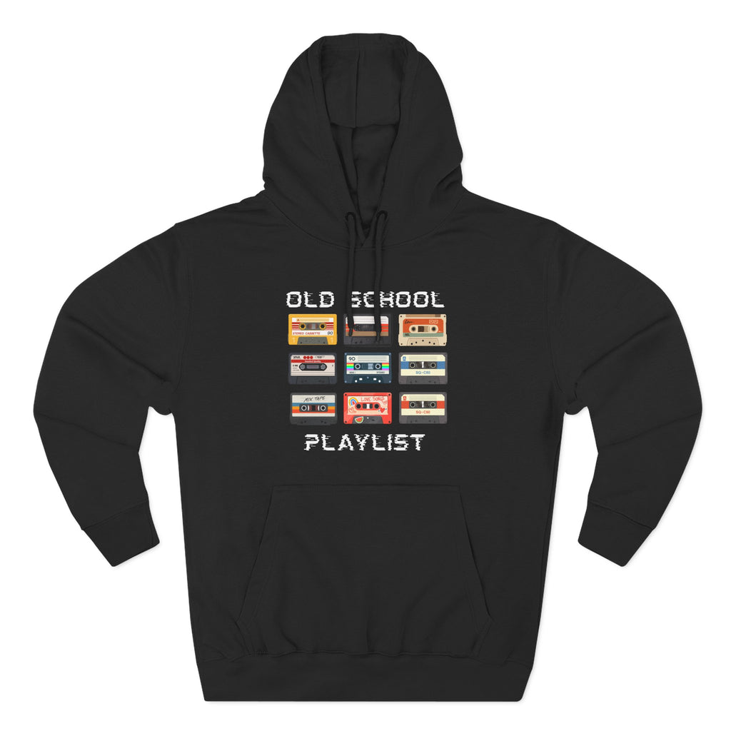 Old School Playlist Hoodie — Retro 80s Cassette Tape Graphic Pullover