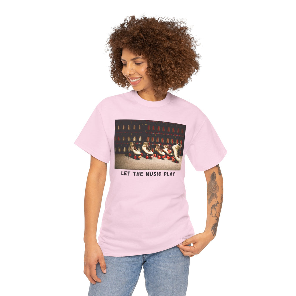 Let The Music Play Tee — Retro Roller Skates Graphic T‑Shirt