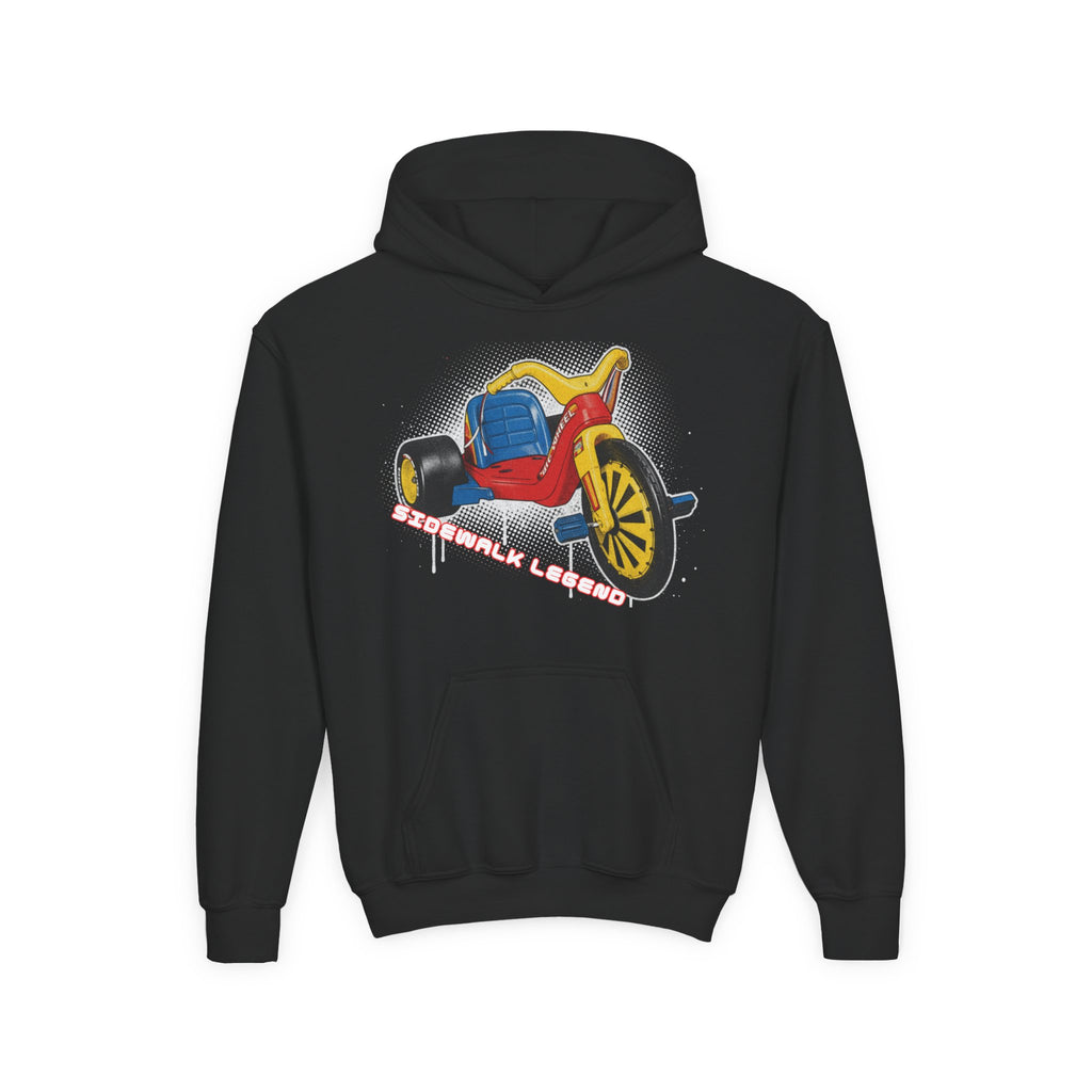 Kids Tricycle Graphic Hoodie — Retro Ride Design (Youth) 80s Fashion