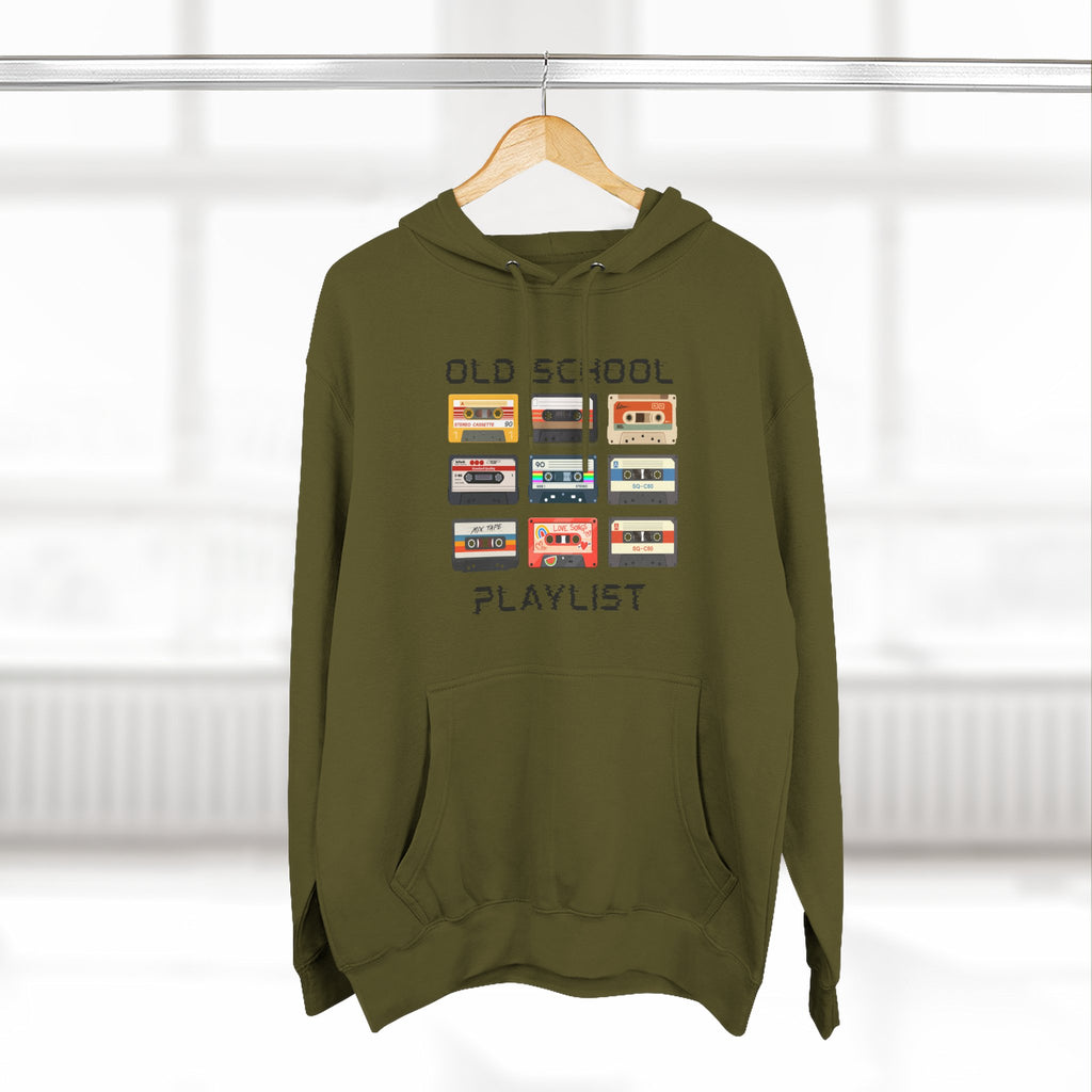 Old School Playlist Hoodie — Retro 80s Cassette Tape Graphic Pullover
