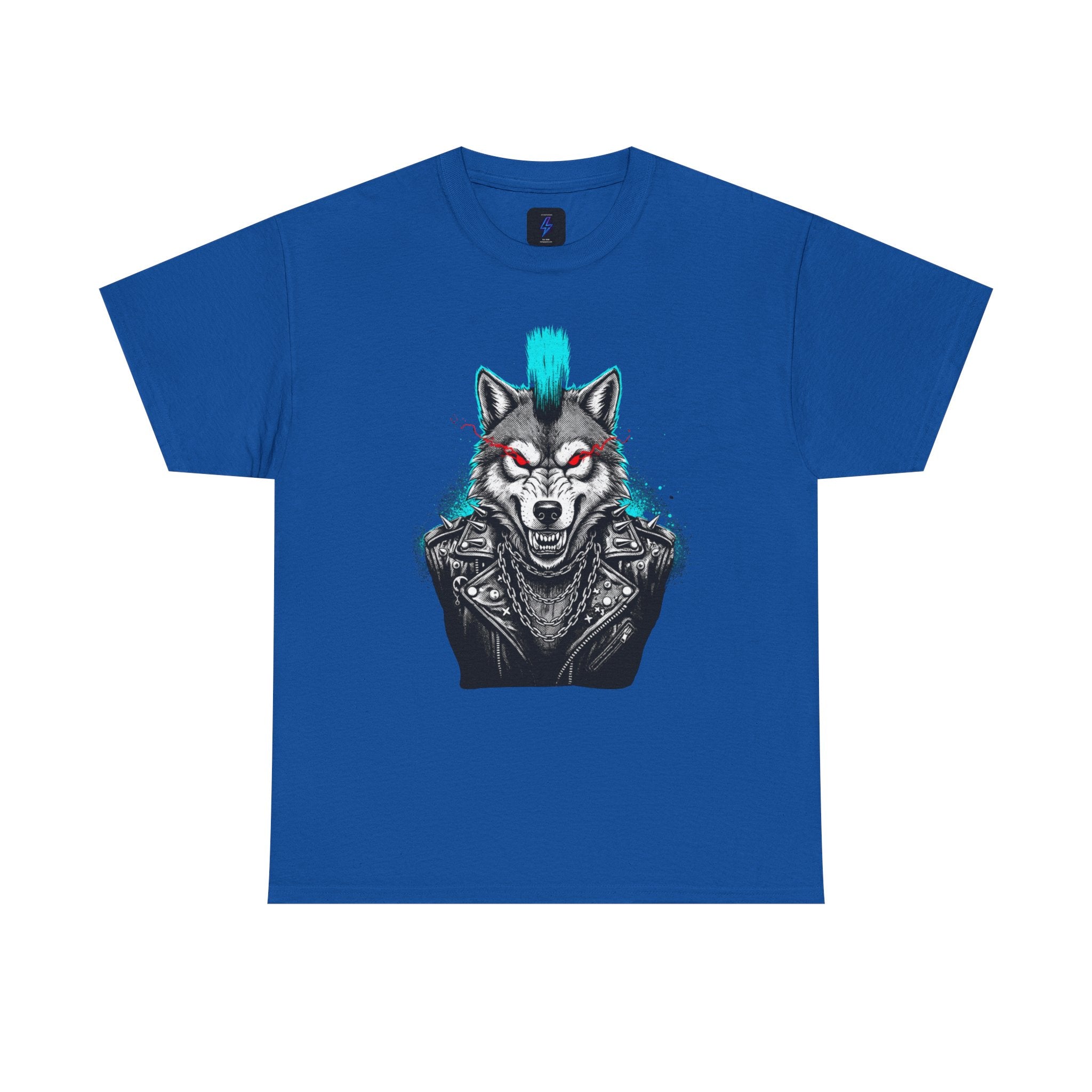 Wolf Punk Graphic Tee — Fierce Tribal Wolf Illustration T-Shirt 80's Rebel Fashion