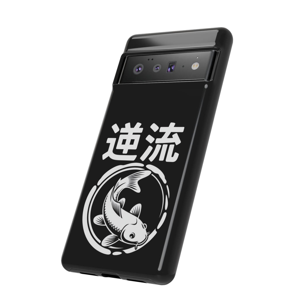 Koi '逆流' Tough Phone Case — Black Protective iPhone Cover - 80s Design