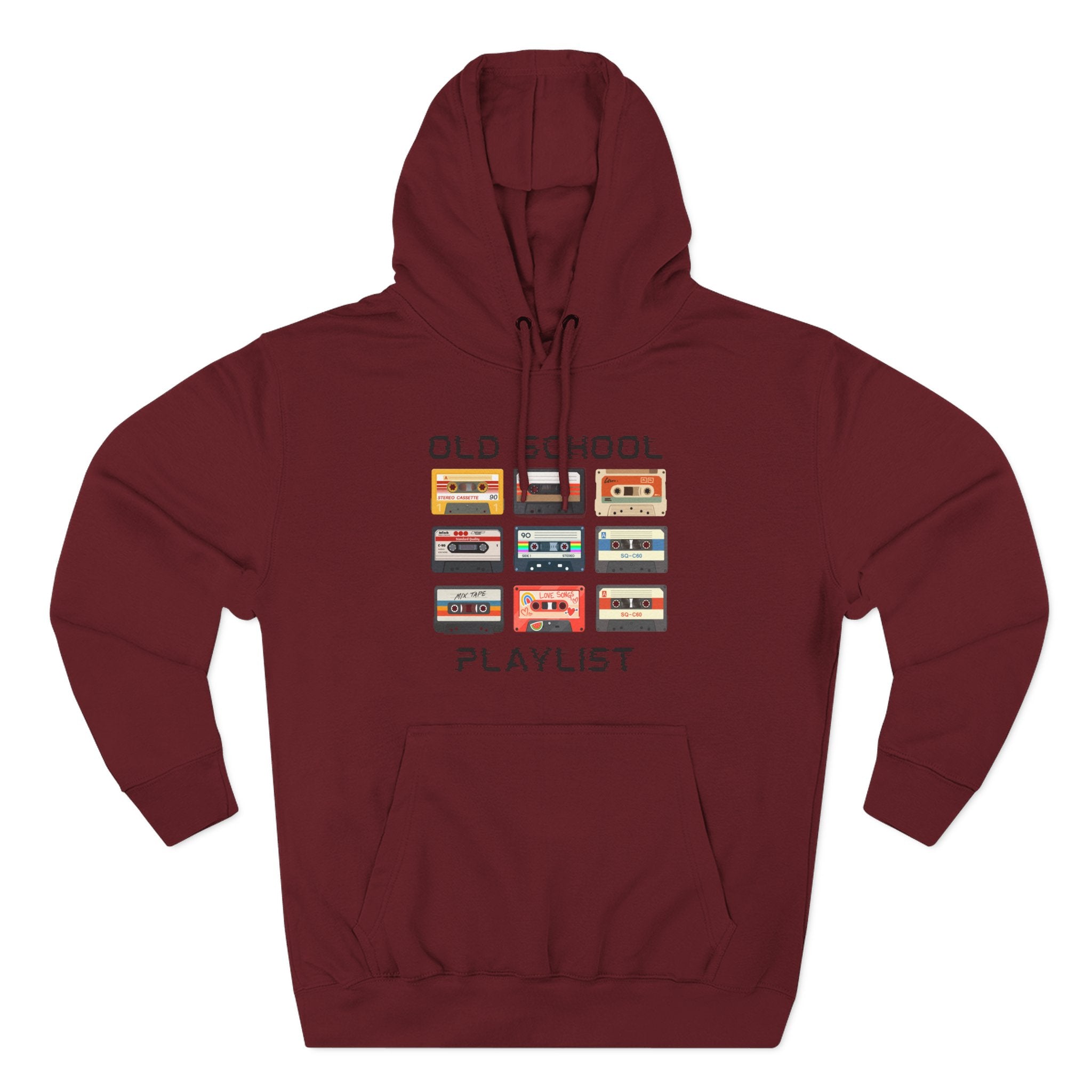 Old School Playlist Hoodie — Retro 80s Cassette Tape Graphic Pullover