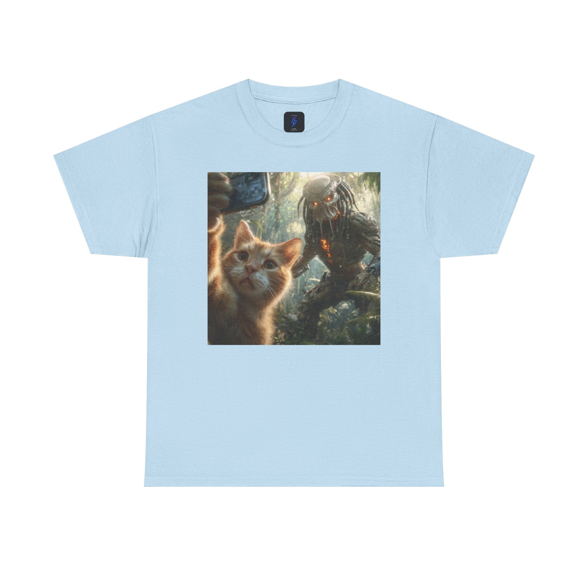 Cat Selfie with Monster Tee | Fantasy Creature Forest Shirt