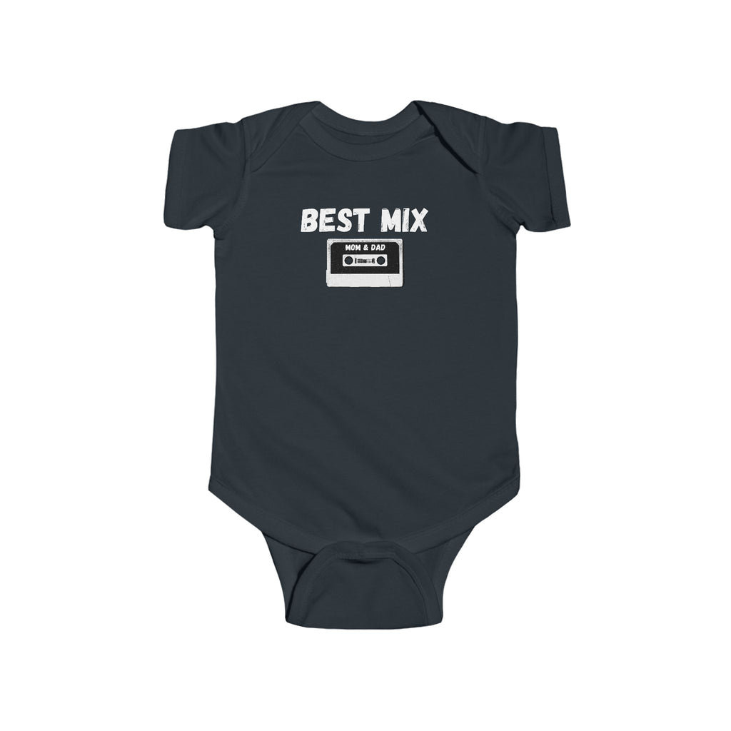 Baby Bodysuit — "Best Mix Mom and Dad" Cassette Retro Infant Onesie