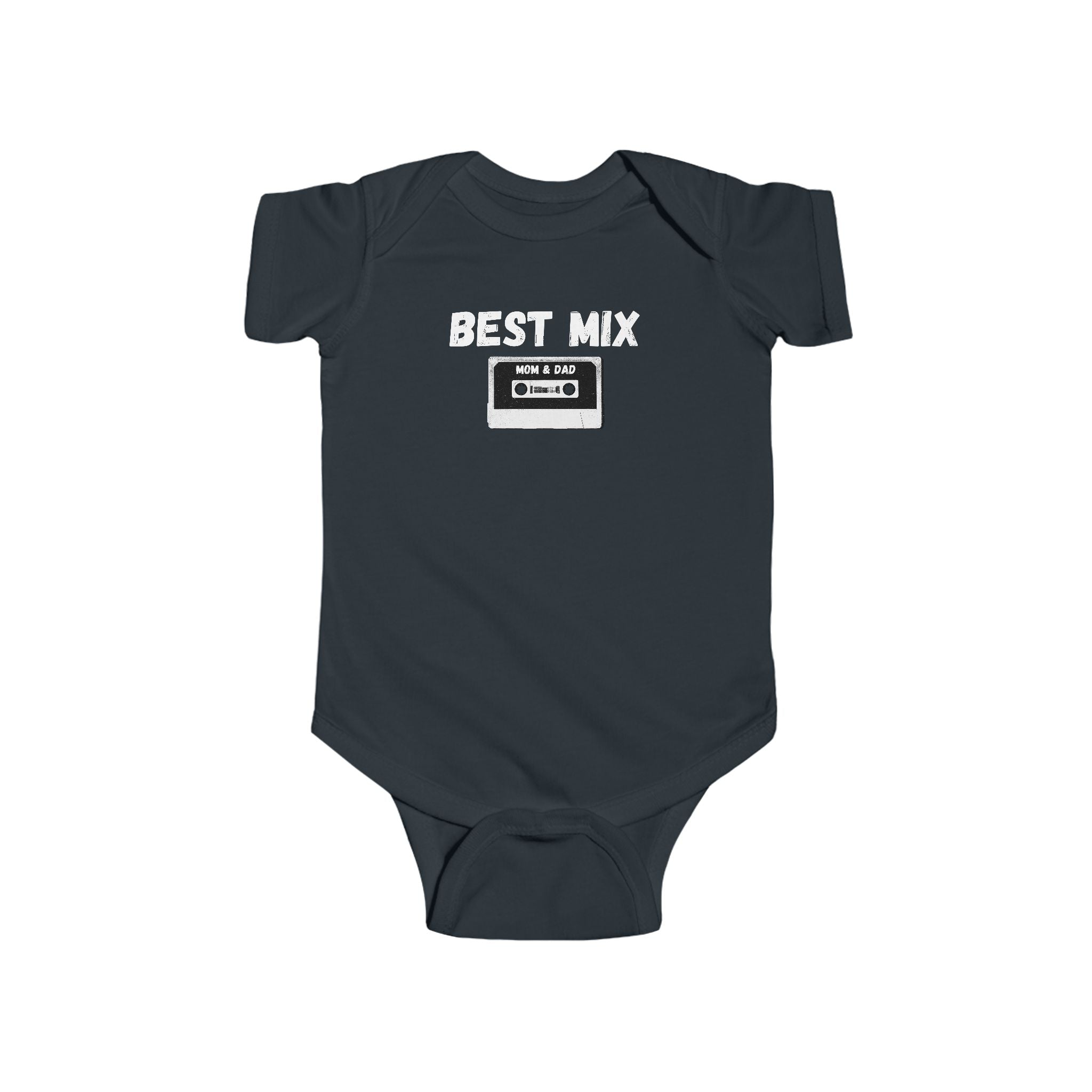 Baby Bodysuit — "Best Mix Mom and Dad" Cassette Retro Infant Onesie