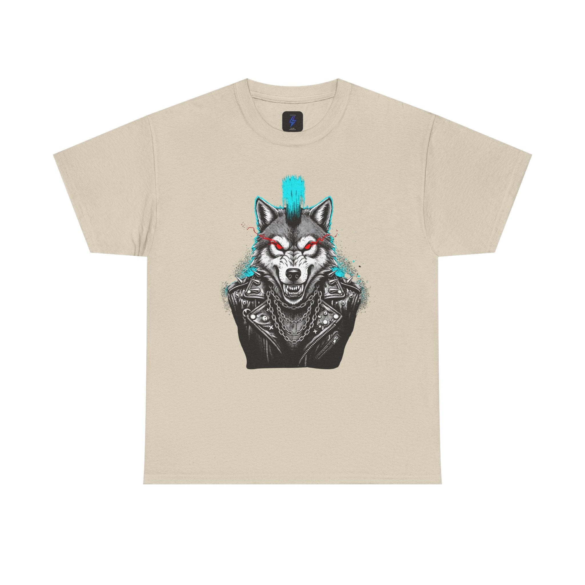 Wolf Punk Graphic Tee — Fierce Tribal Wolf Illustration T-Shirt 80's Rebel Fashion