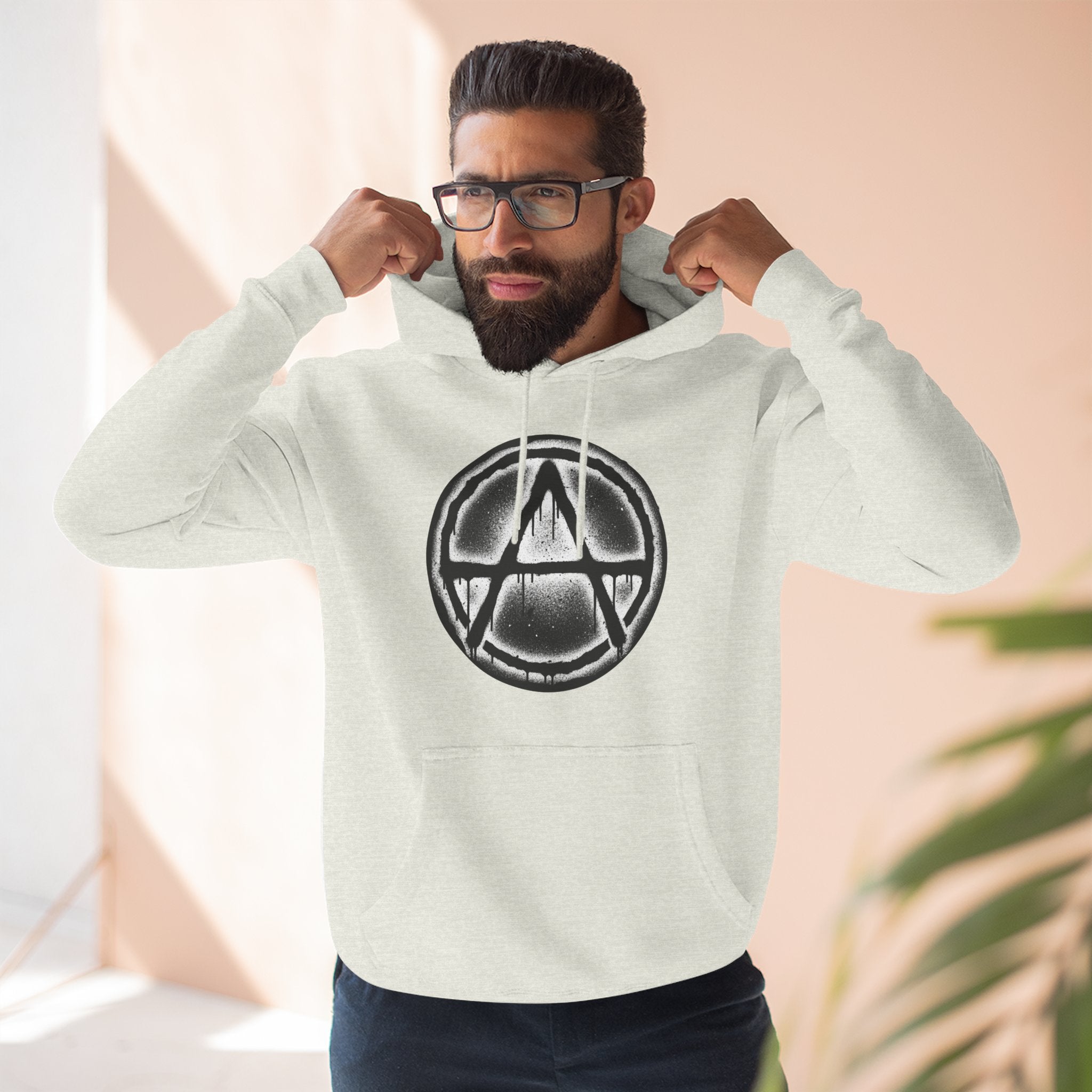 Anarchy Symbol Hoodie — Grunge Circle Anarchy Graphic Pullover 80's Fashion