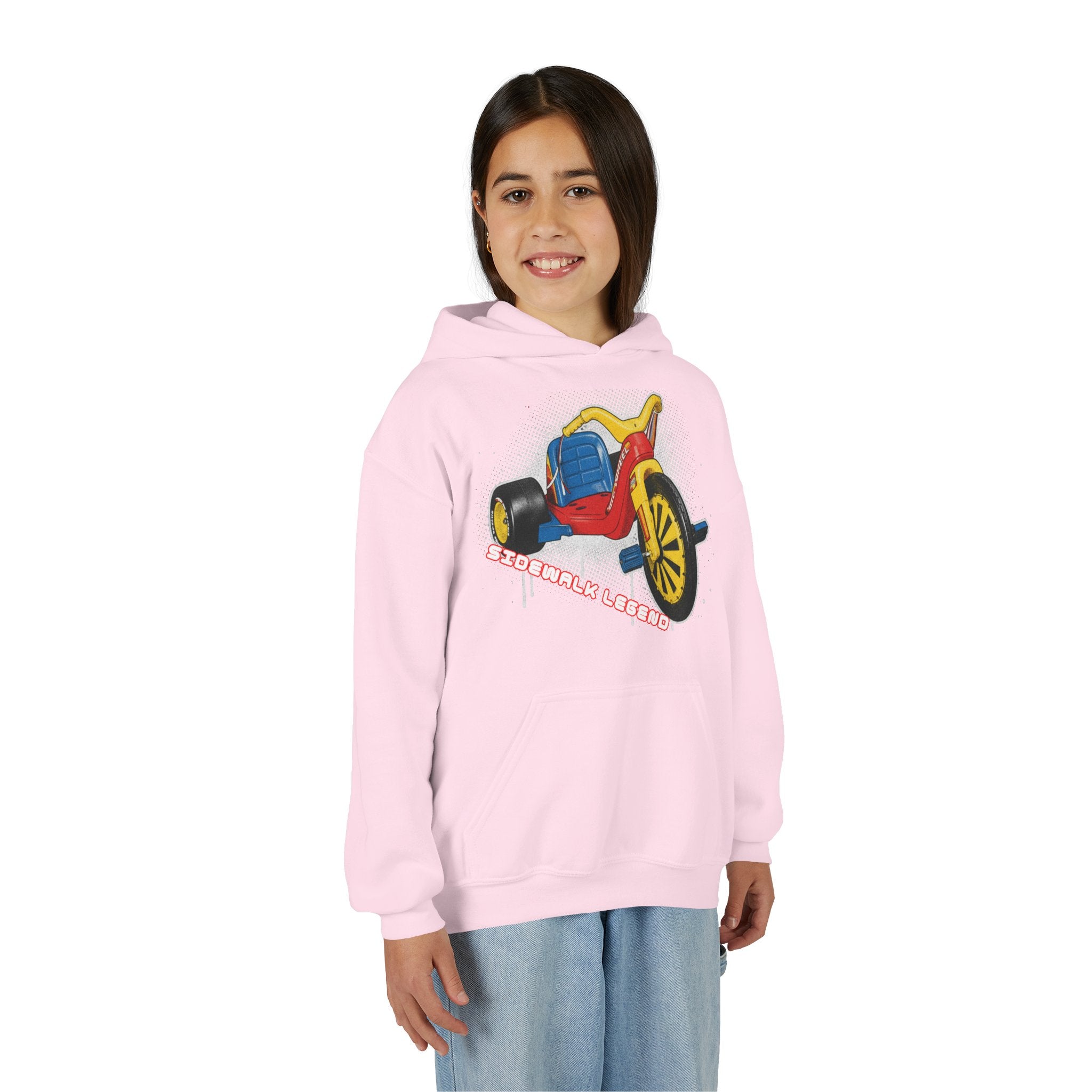 Kids Tricycle Graphic Hoodie — Retro Ride Design (Youth) 80s Fashion