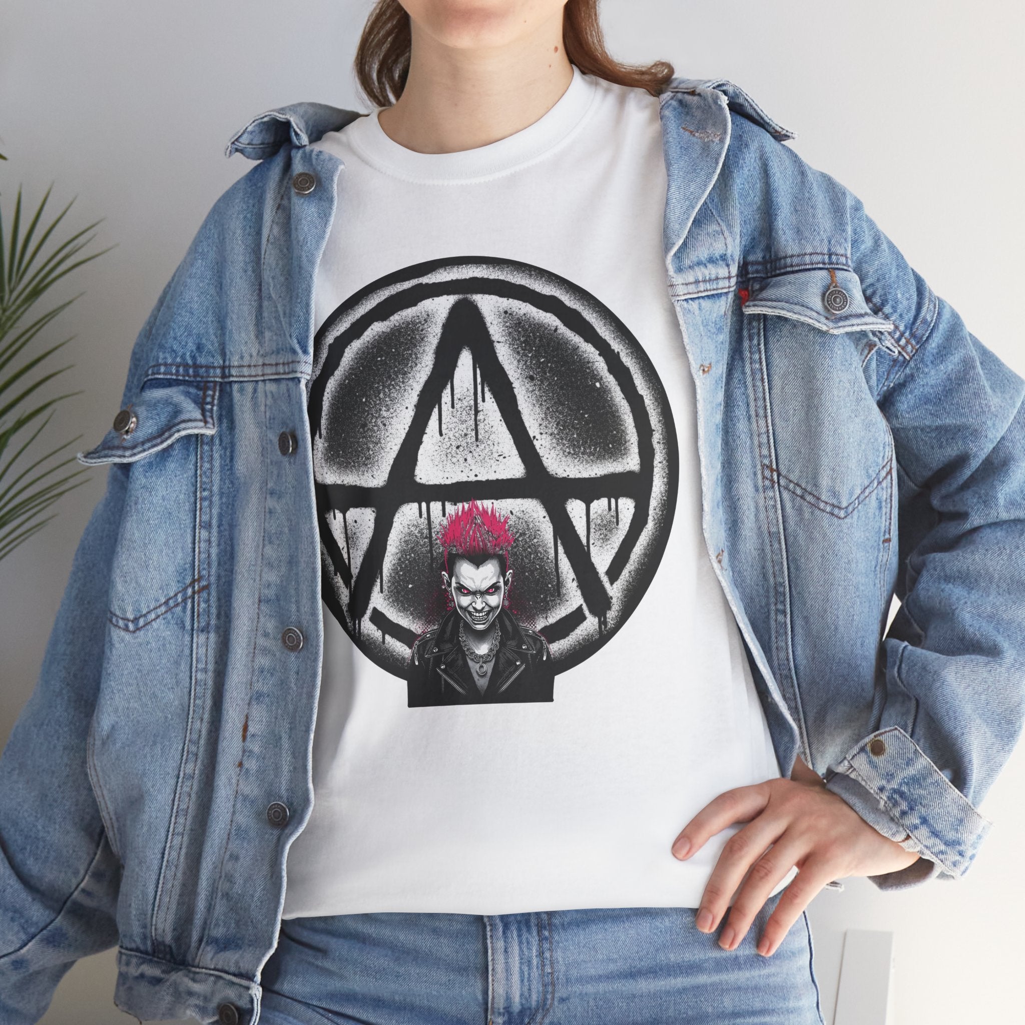 Anarchy Punk Graphic Tee — Red-Mohawk Rebel Shirt 80's Fashion