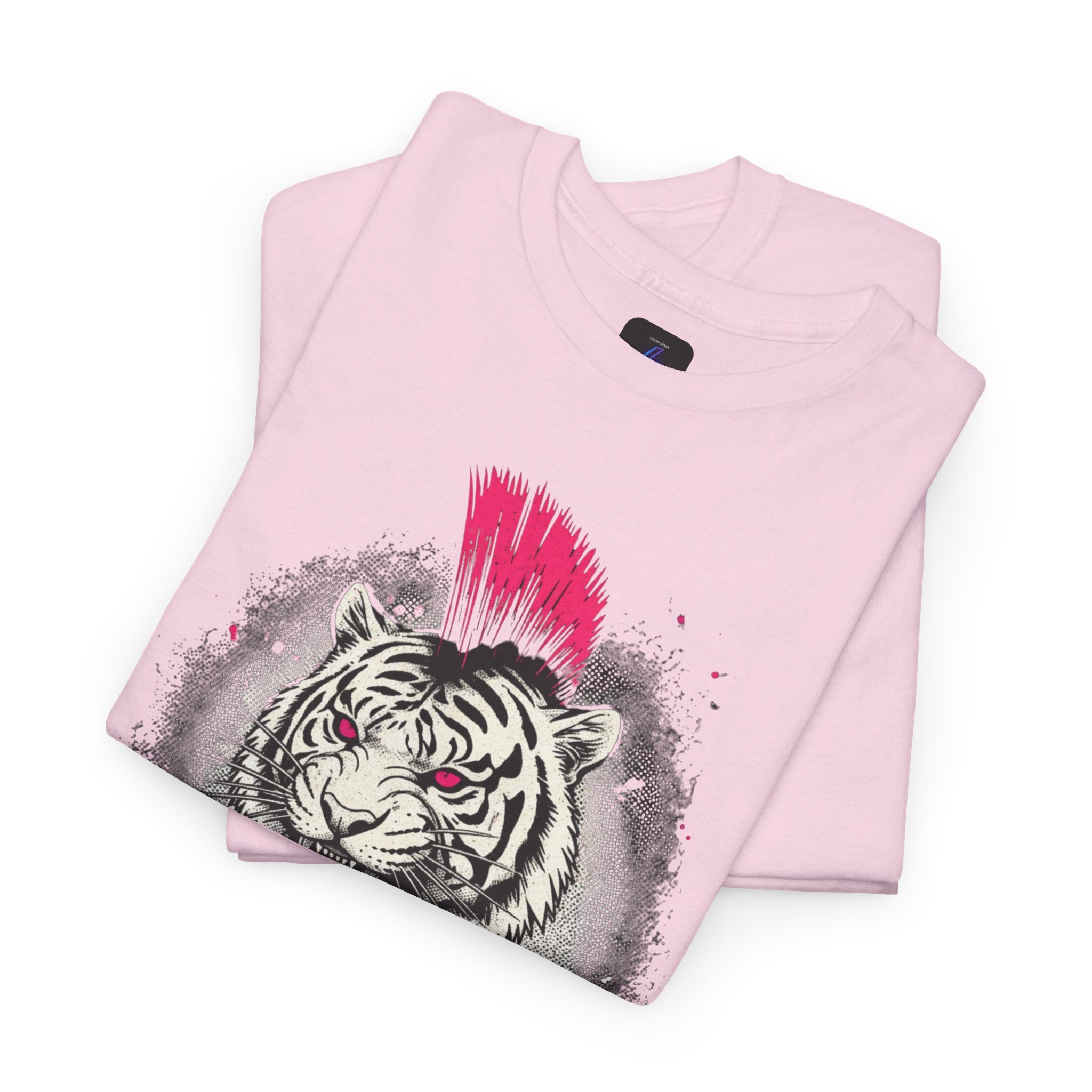 Punk Rock Tiger T-Shirt — Mohawk Tiger Graphic Tee 80's Fashion Rebel