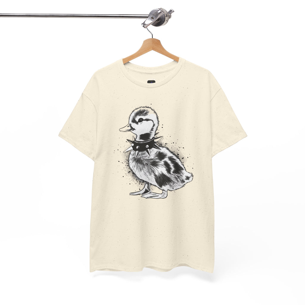 Punk Duckling Sketch T-Shirt — Black & White Watercolor 80s Punk Rock Duck Tee