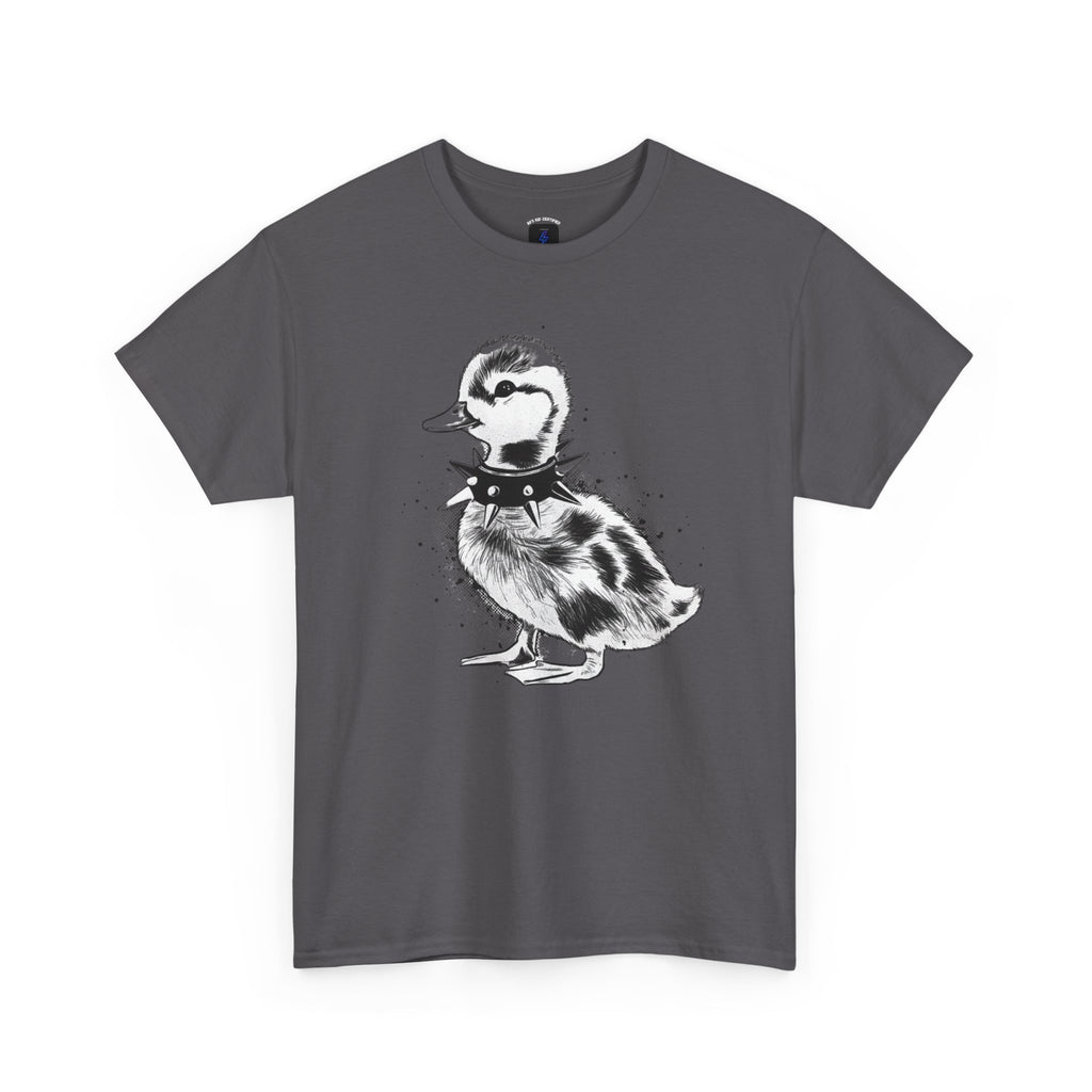 Punk Duckling Sketch T-Shirt — Black & White Watercolor 80s Punk Rock Duck Tee