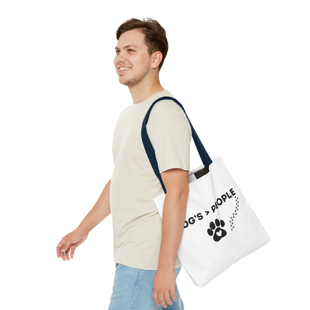 DOG'S > PEOPLE Tote Bag | Dog Paw Heart Design